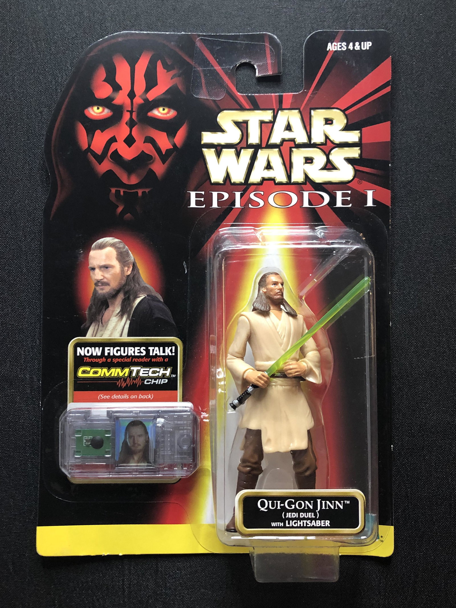 Vintage Hasbro Star Wars Episode 1 Qui-gon Jinn Action Figure: Vintage Hasbro Star Wars Episode 1 Qui-gon Jinn Action Figure