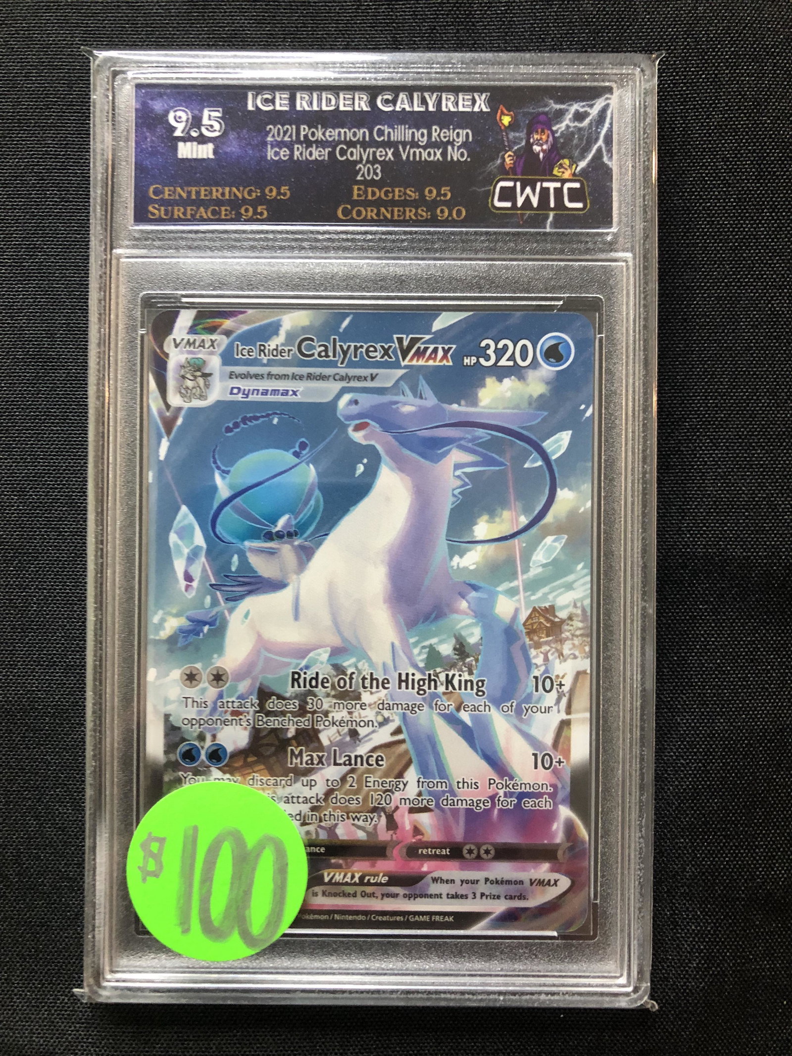 Ice Rider Calyrex VMax graded CWGC 9.5: Ice Rider Calyrex VMax graded CWGC 9.5