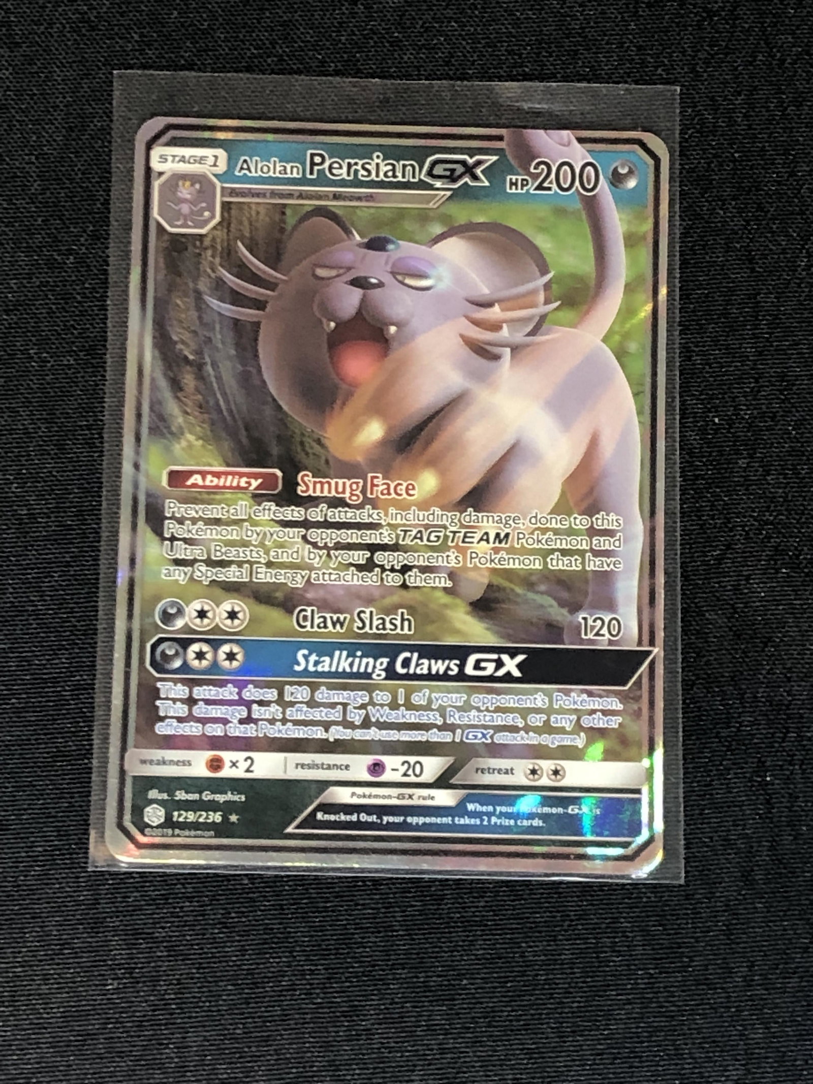 alolan persian gx pokemon card 257/236 Alolan Persian GX | Rare Rainbow Card | SM12 Cosmic Eclipse main image 0