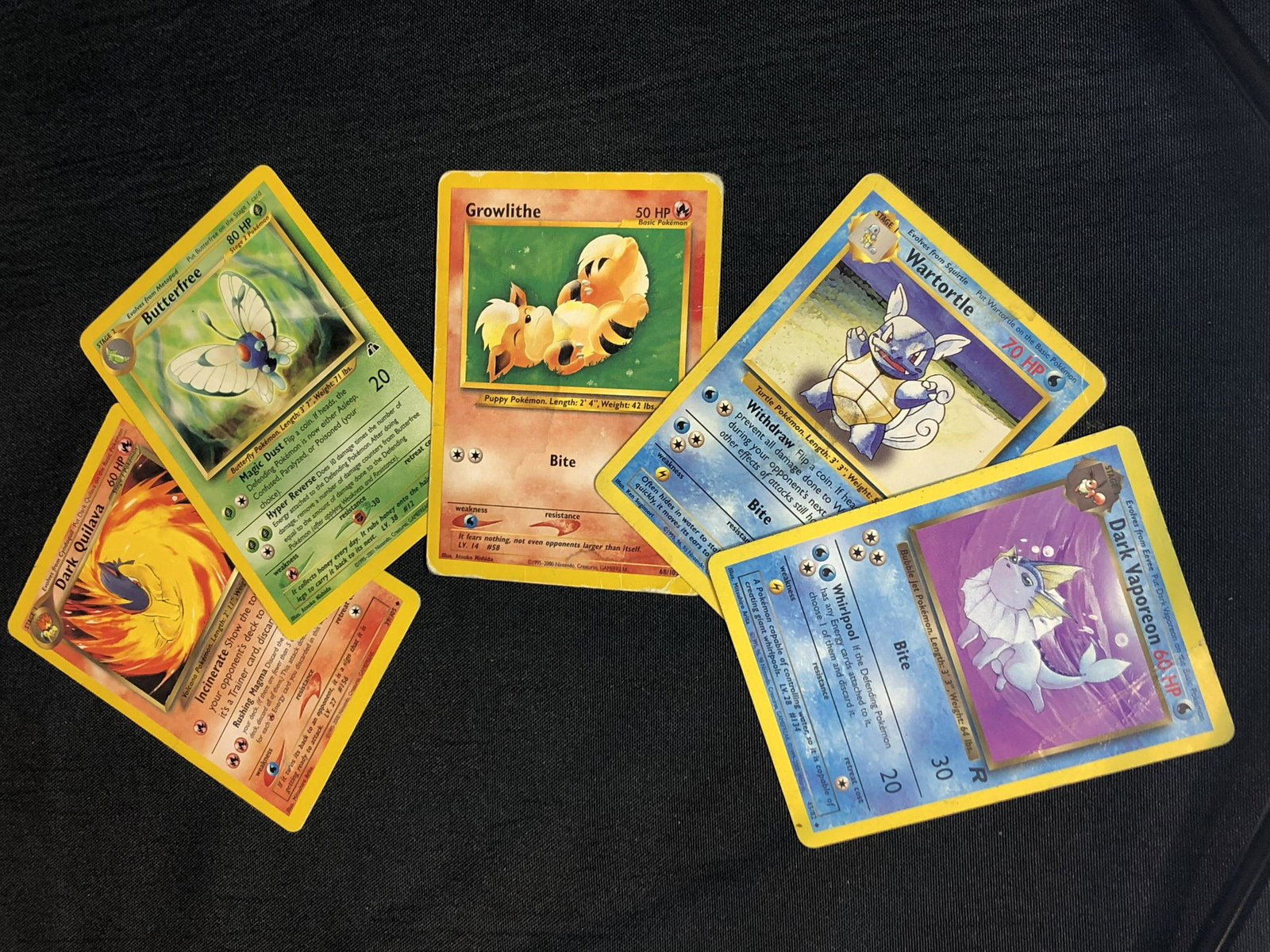 Lot of 5 Vintage Pokemon Cards - Heavyily Played Condition (1 of 1)