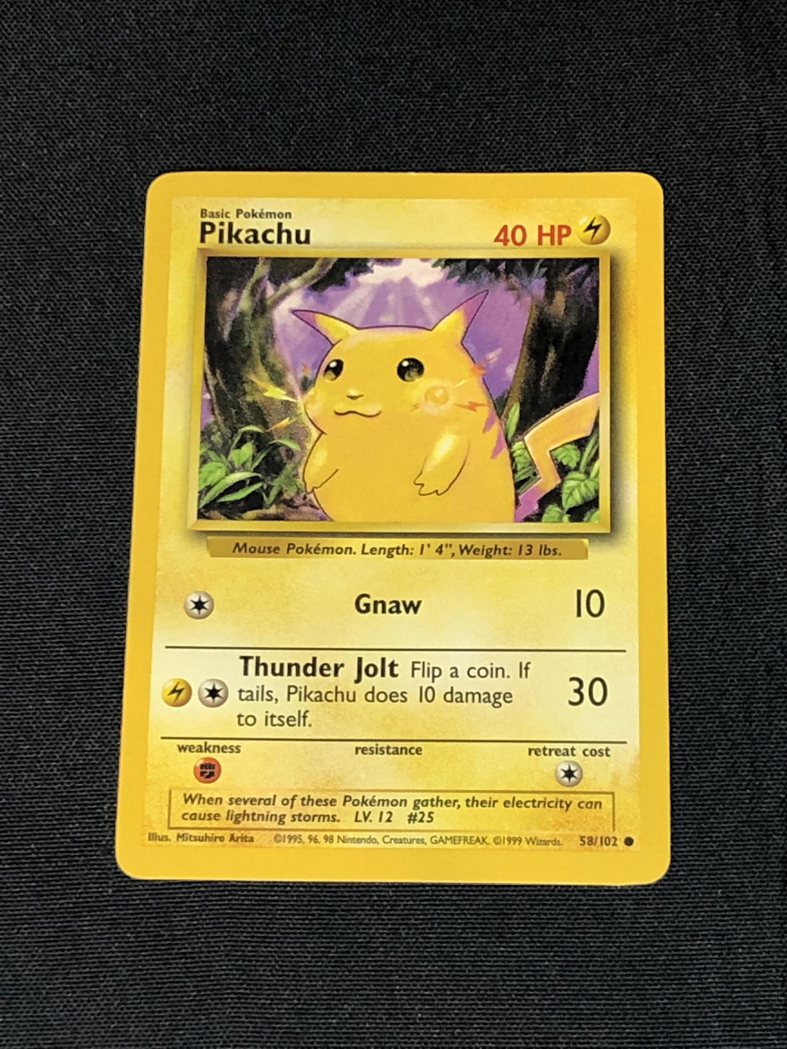 Vintage Base Set Pikachu Pokemon Card (1 of 1)