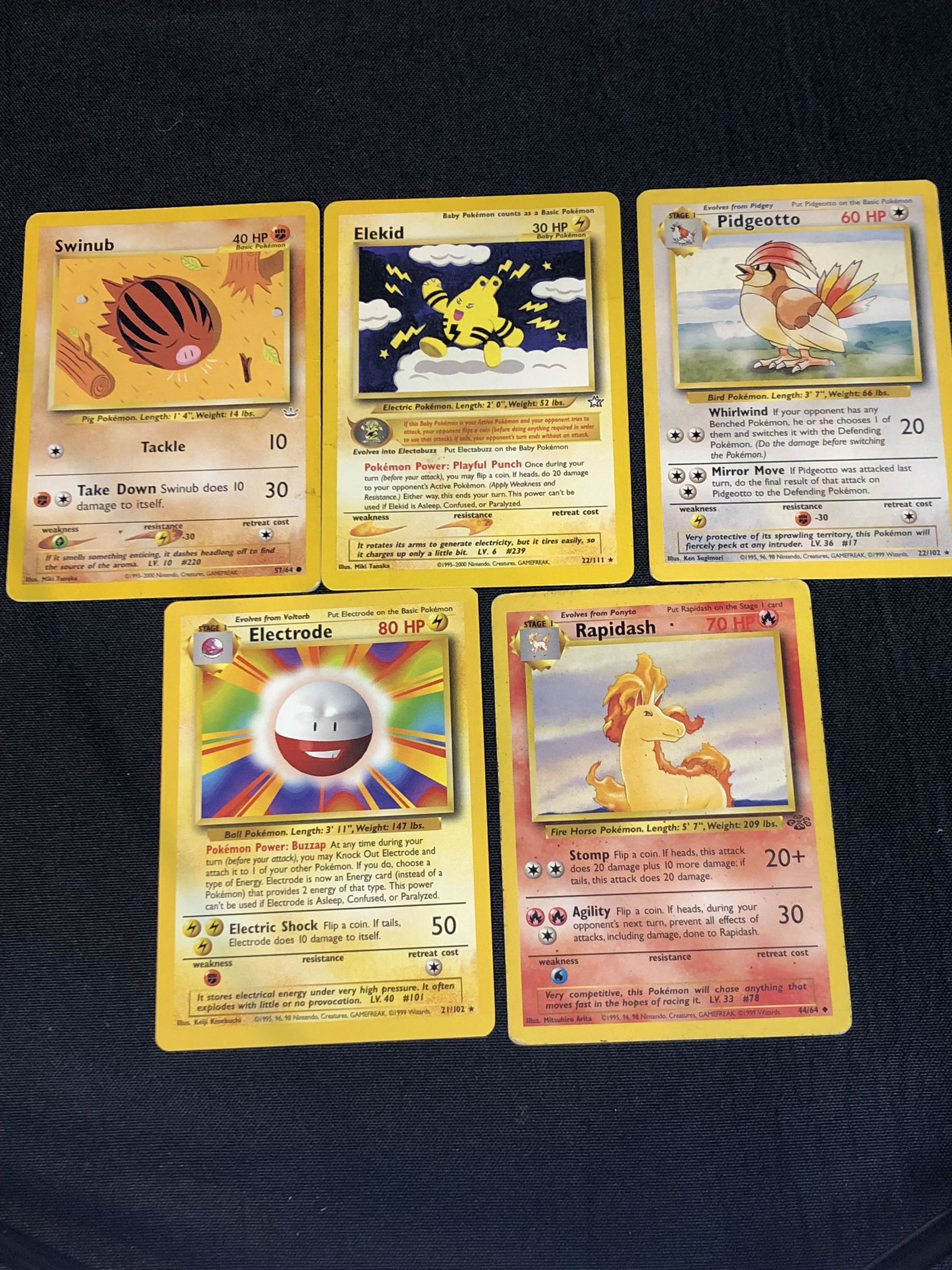 Lot of 5 Vintage Pokemon Cards - Heavyily Played Condition (1 of 1)