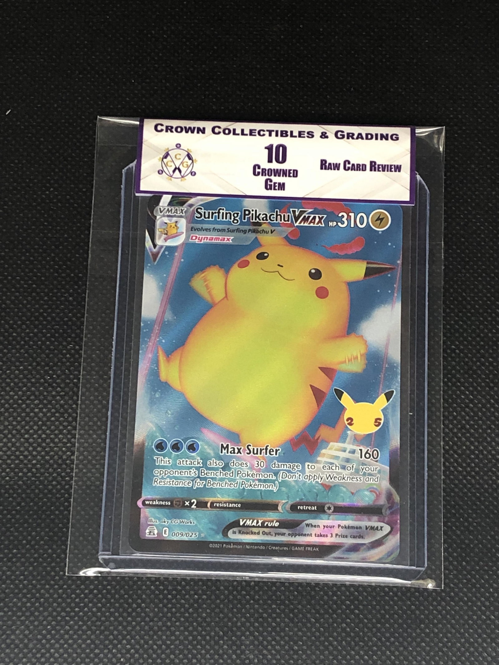 Raw Card Review Surfing Pikachu Vmax Graded CC&G 10: Raw Card Review Surfing Pikachu Vmax Graded CC&G 10