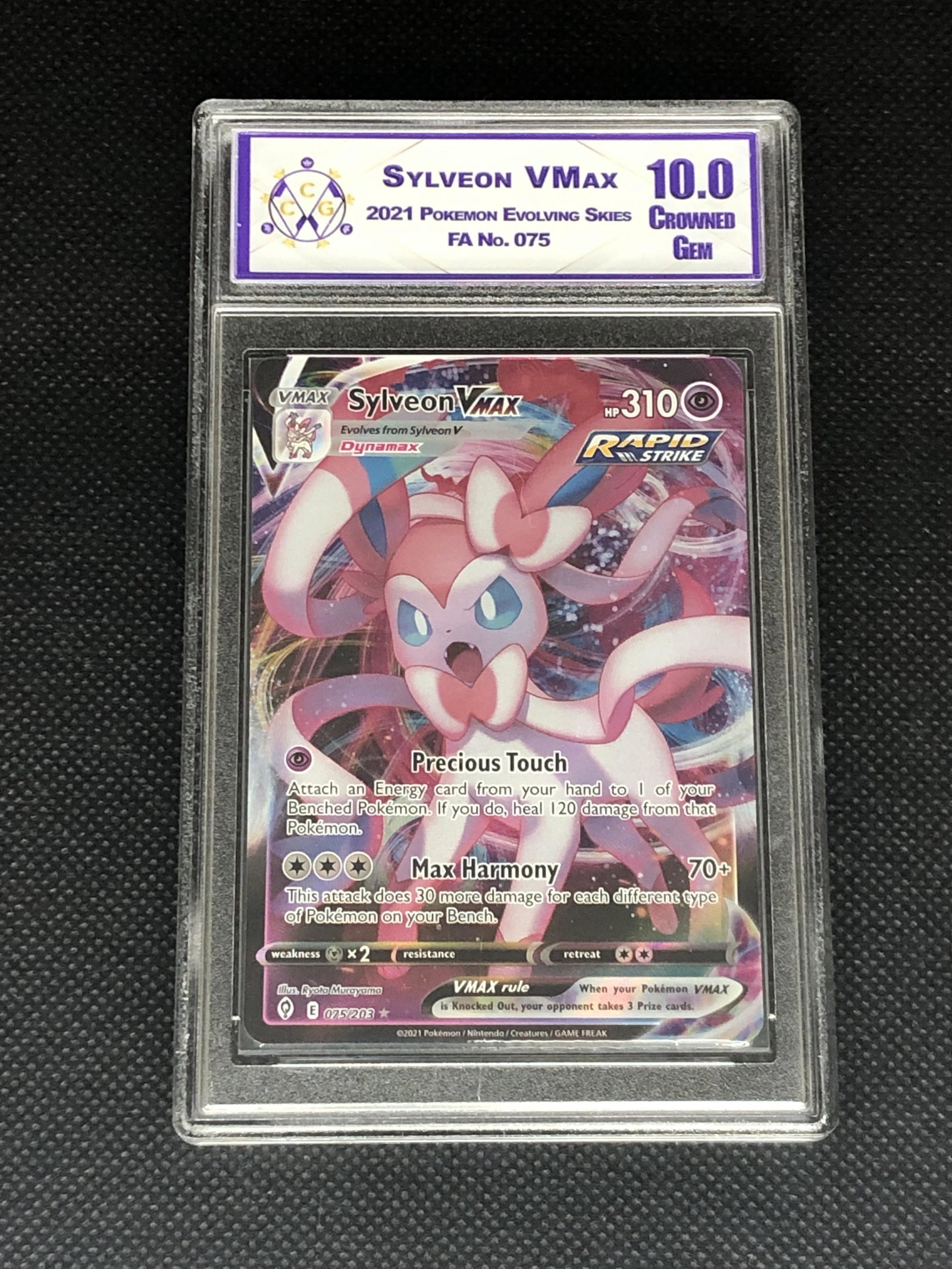 Sylveon Vmax Full Art Graded CC&G 10: Sylveon Vmax Full Art Graded CC&G 10