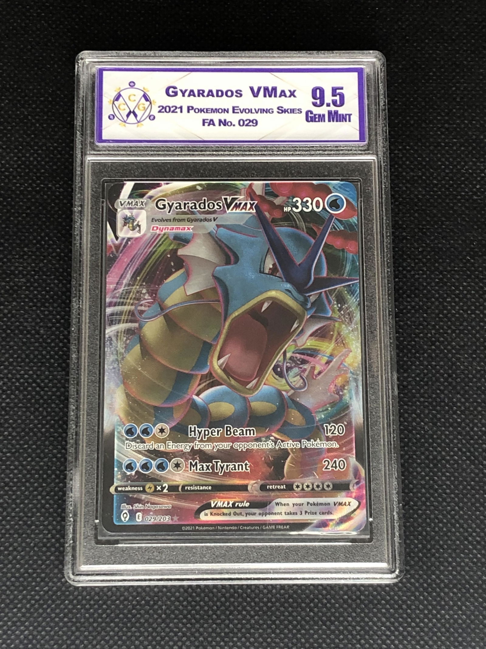 Gyarados Vmax Full Art Graded CC&G 9.5: Gyarados Vmax Full Art Graded CC&G 9.5