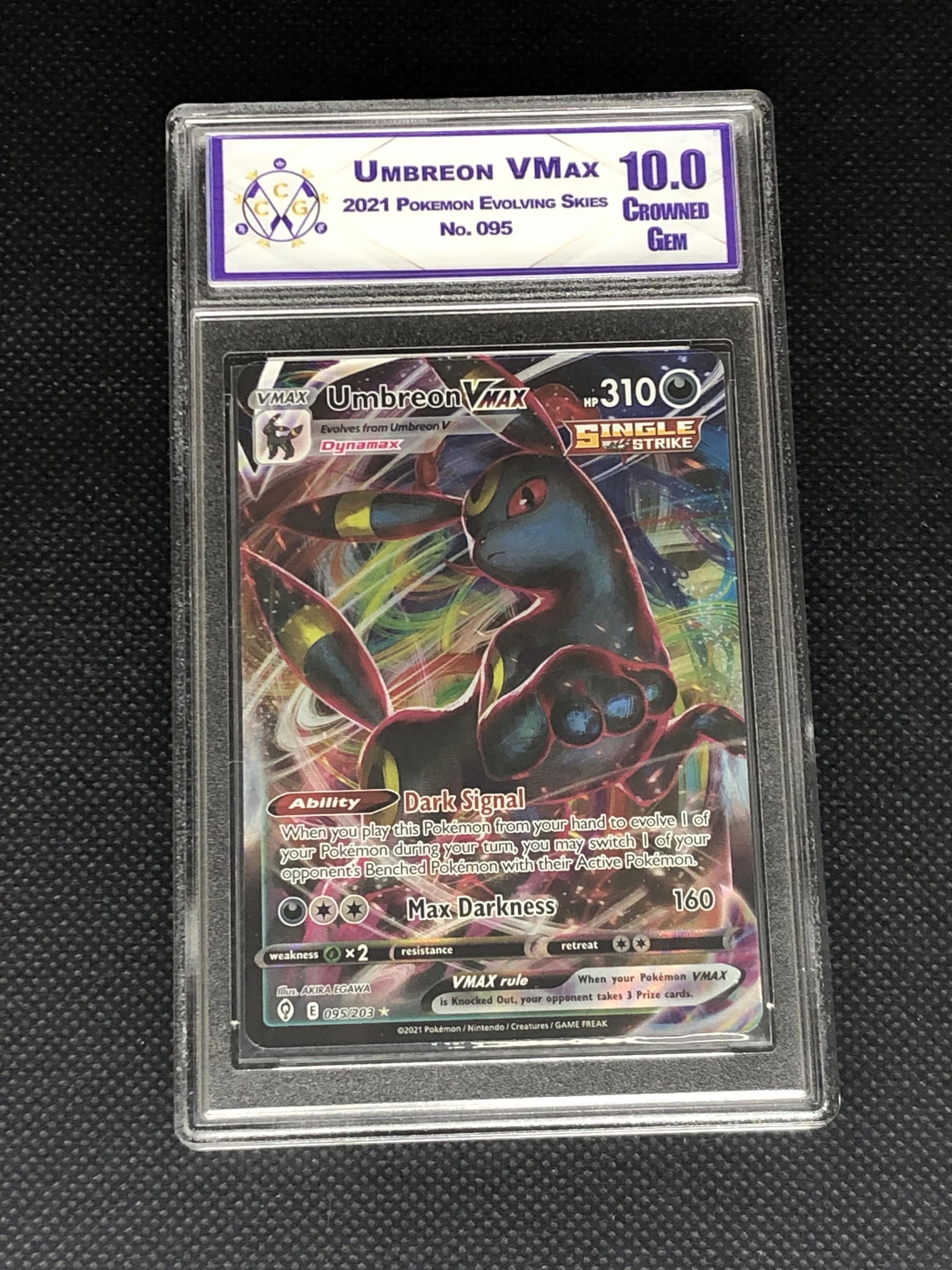 Umbreon Vmax Full Art Graded CC&G 10: Umbreon Vmax Full Art Graded CC&G 10
