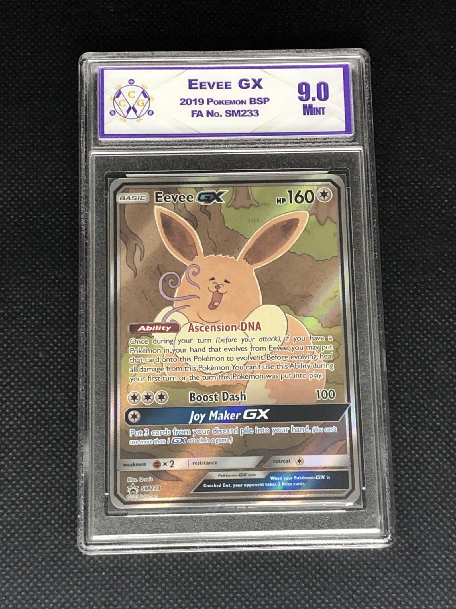 Eevee GX Full Art Black Star Promo Graded CC&G 9: Eevee GX Full Art Black Star Promo Graded CC&G 9