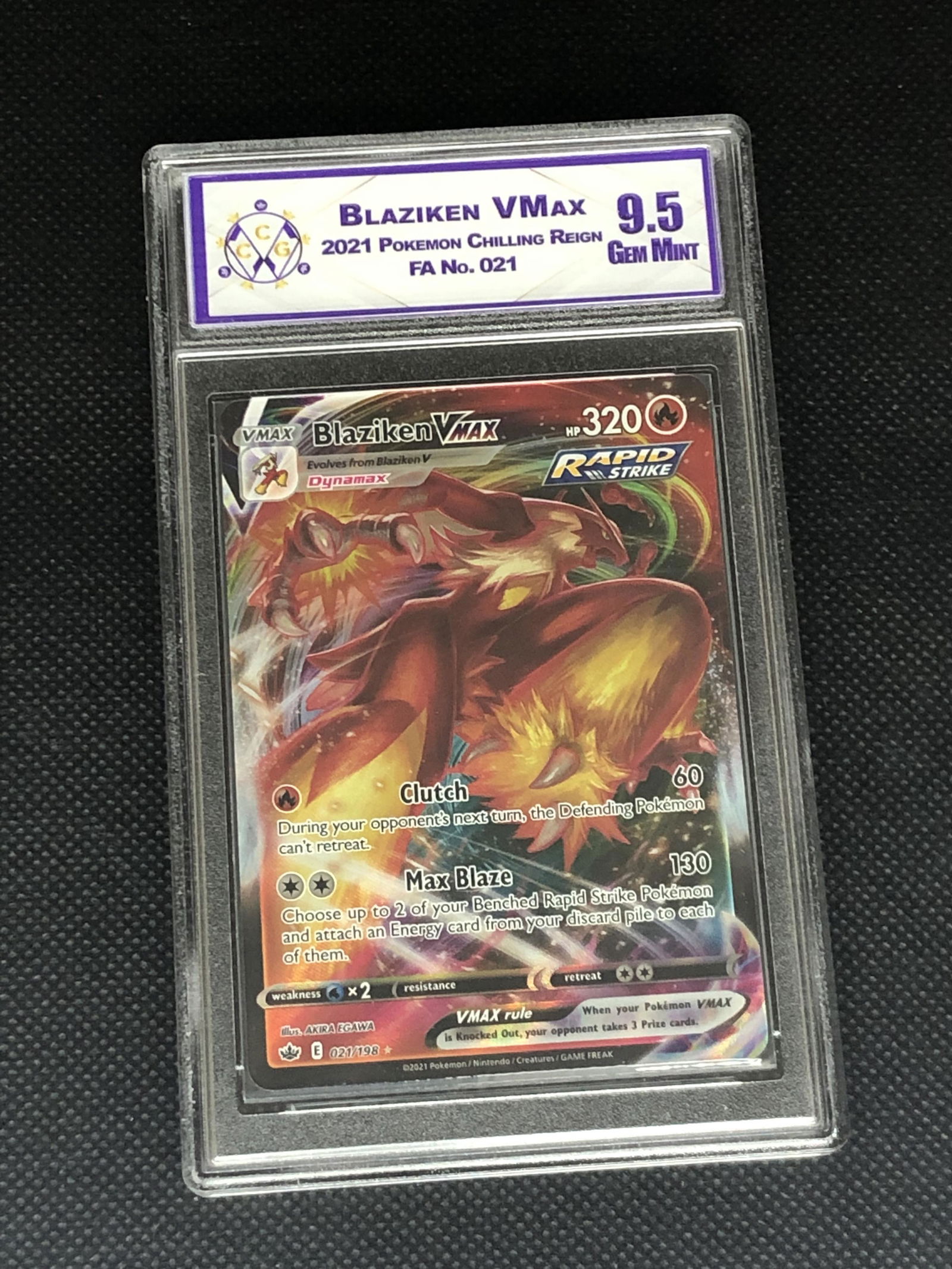 Blaziken Vmax Full Art Graded CC&G 9.5: Blaziken Vmax Full Art Graded CC&G 9.5