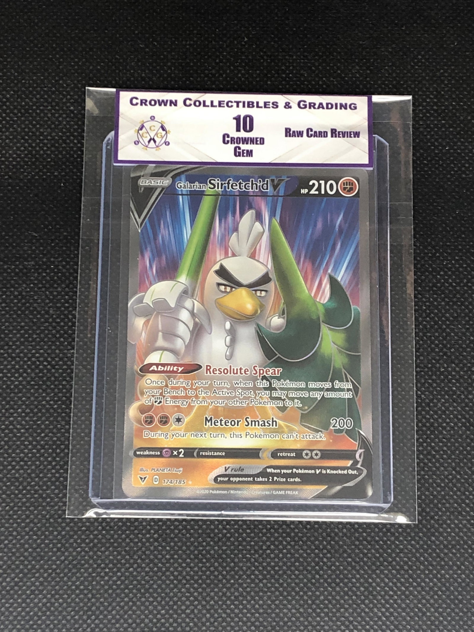 Raw Card Review Galarian Sirfetch'd V Full Art Graded CC&G 10: Raw Card Review Galarian Sirfetch'd V Full Art Graded CC&G 10