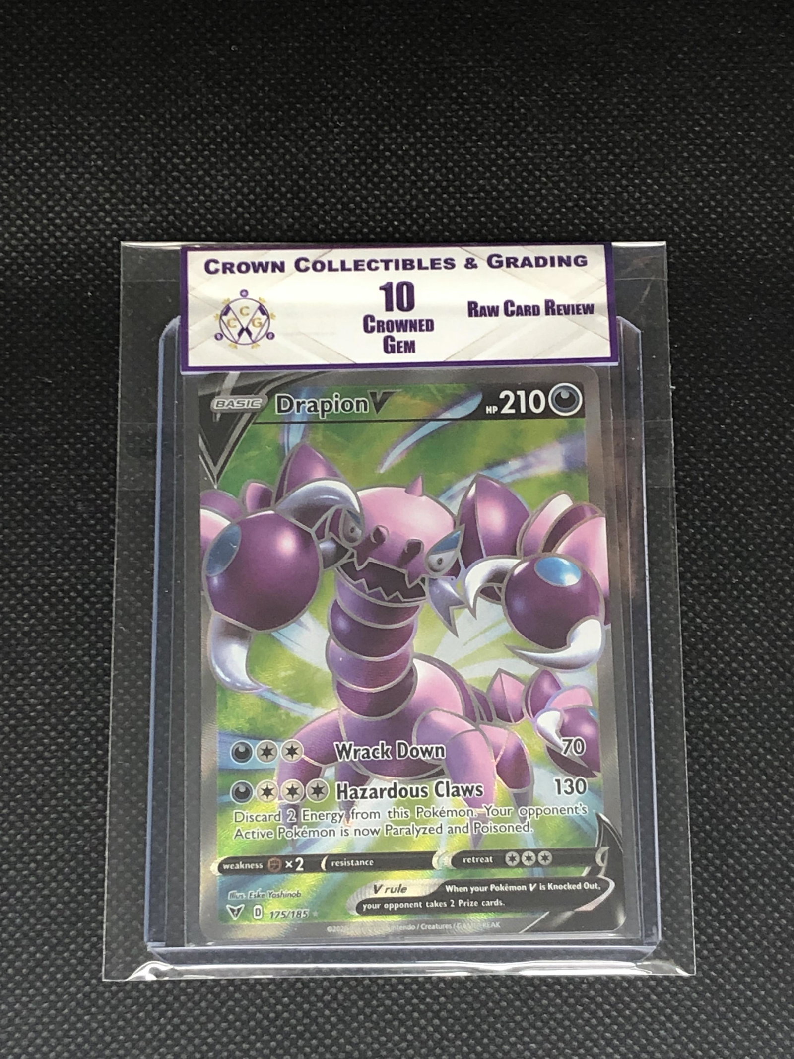 Raw Card Review Drapion V Full Art Graded CC&G 10: Raw Card Review Drapion V Full Art Graded CC&G 10