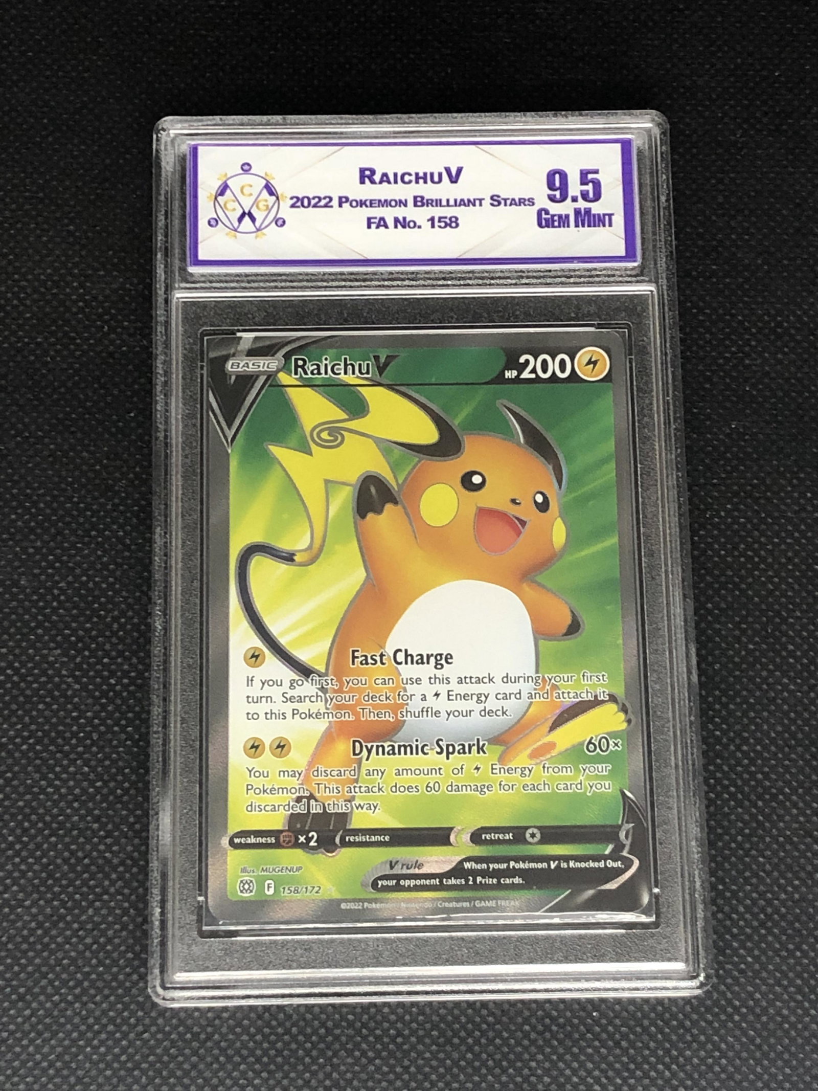 Raichu V Full Art Graded CC&G 9.5: Raichu V Full Art Graded CC&G 9.5