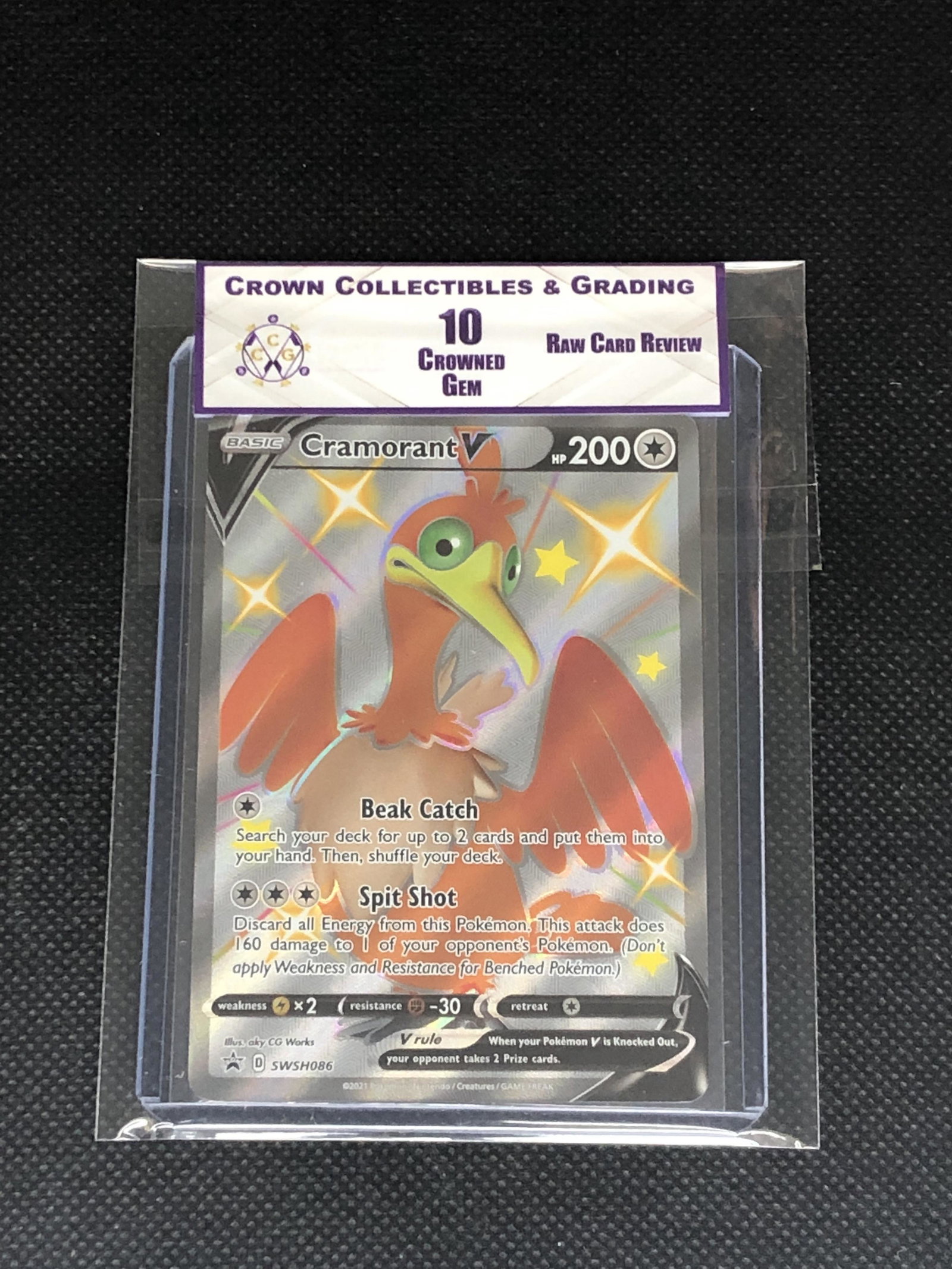 Raw Card Review Shiny Cramorant V Full Art Graded CC&G 10: Raw Card Review Shiny Cramorant V Full Art Graded CC&G 10