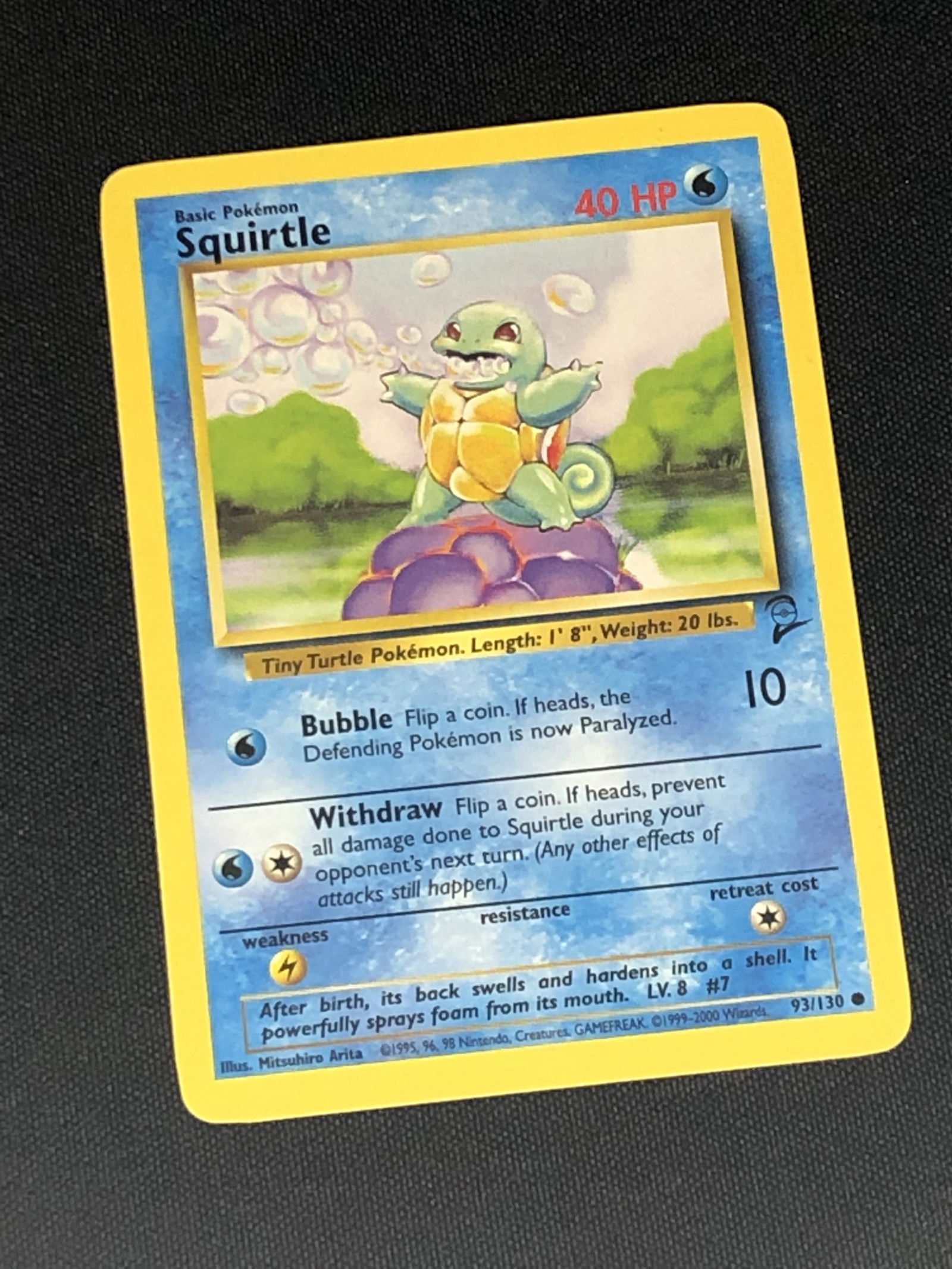 Vintage Base Set 2 Squirtle Pokemon Card (1 of 1)