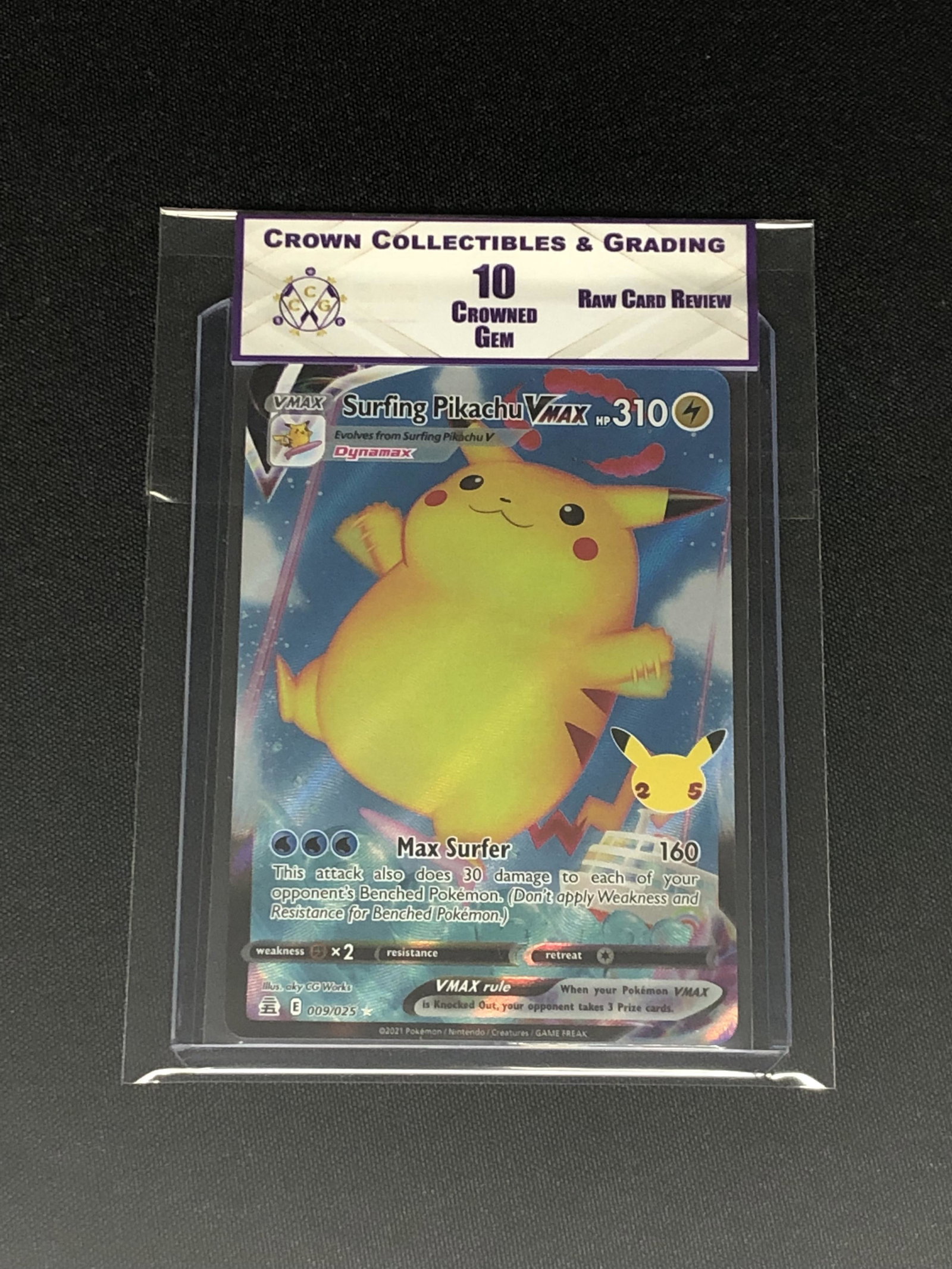 Raw Card Review Surfing Pikachu Vmax Graded CCG 10 (1 of 1)