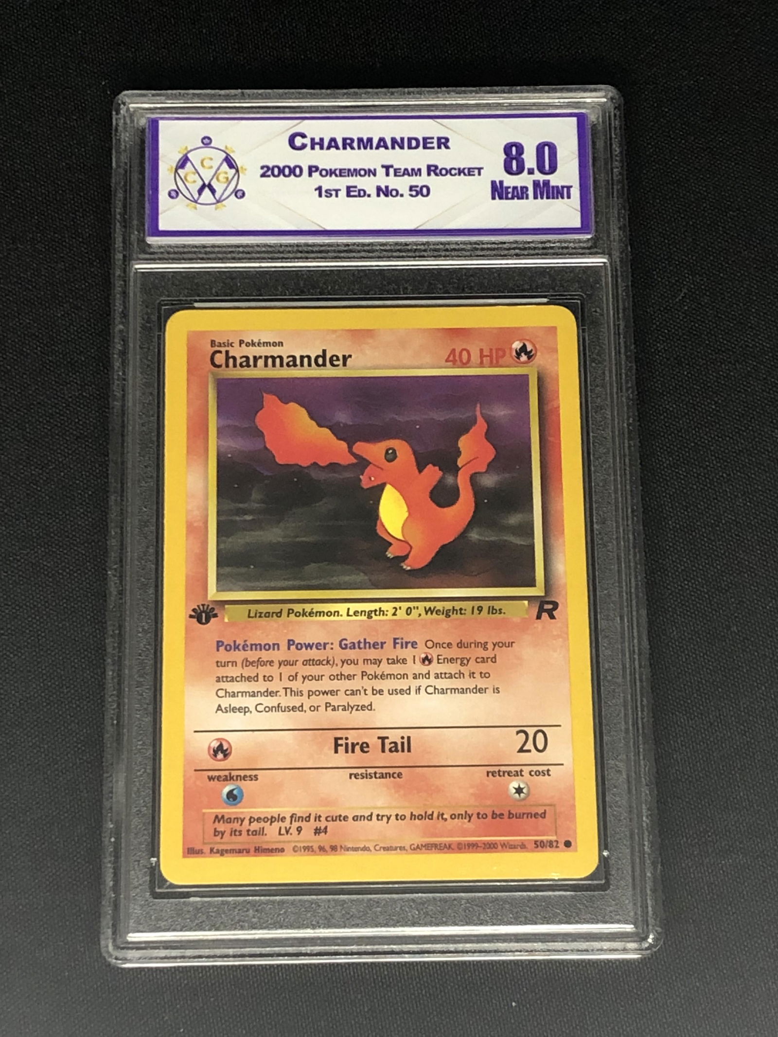 Team Rocket's 1st Edition Charmander Graded CCG 8 (1 of 1)