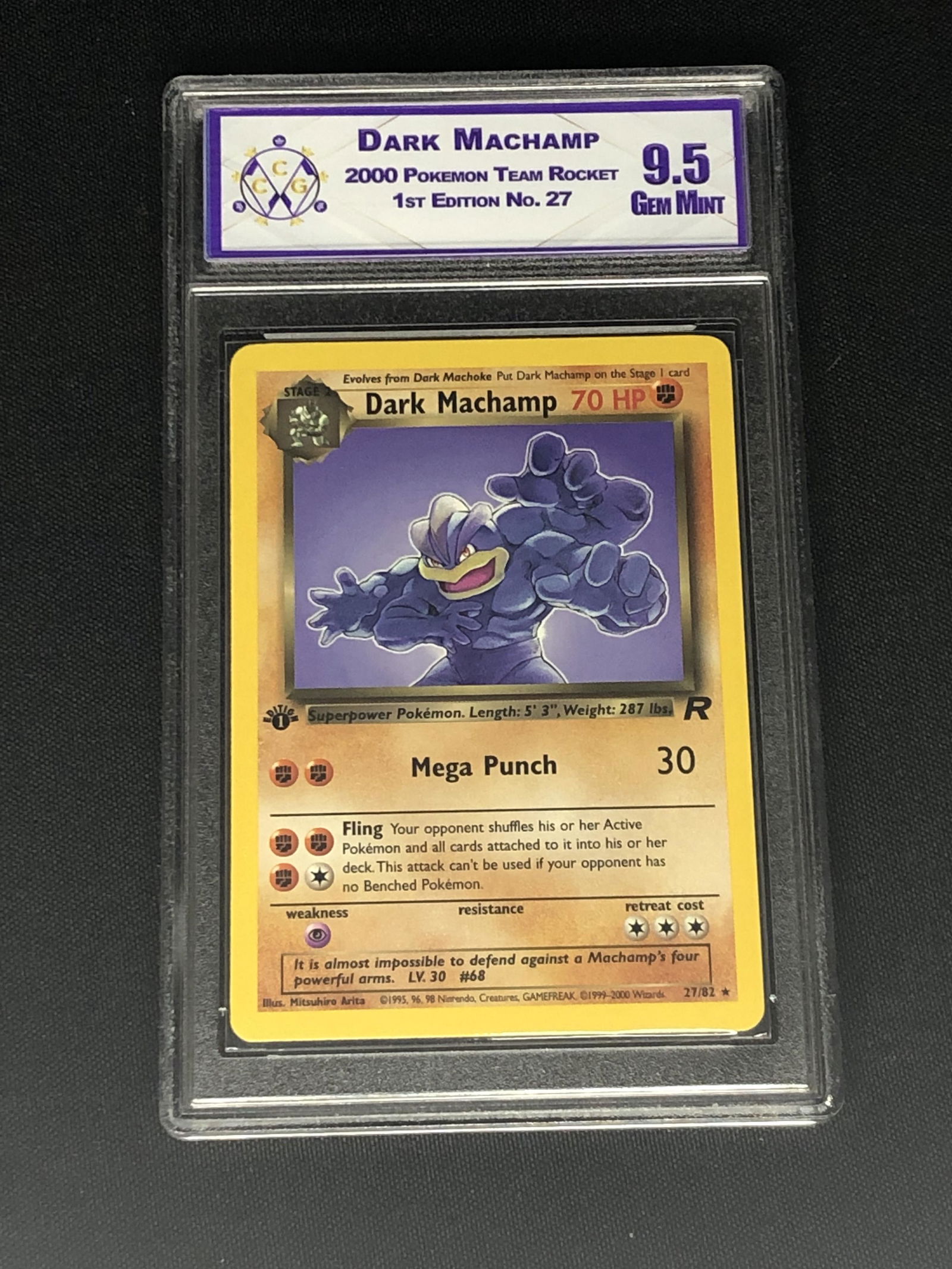 Team Rocket 1st Ed. Dark Machamp Graded CWTC 9.5 (1 of 1)
