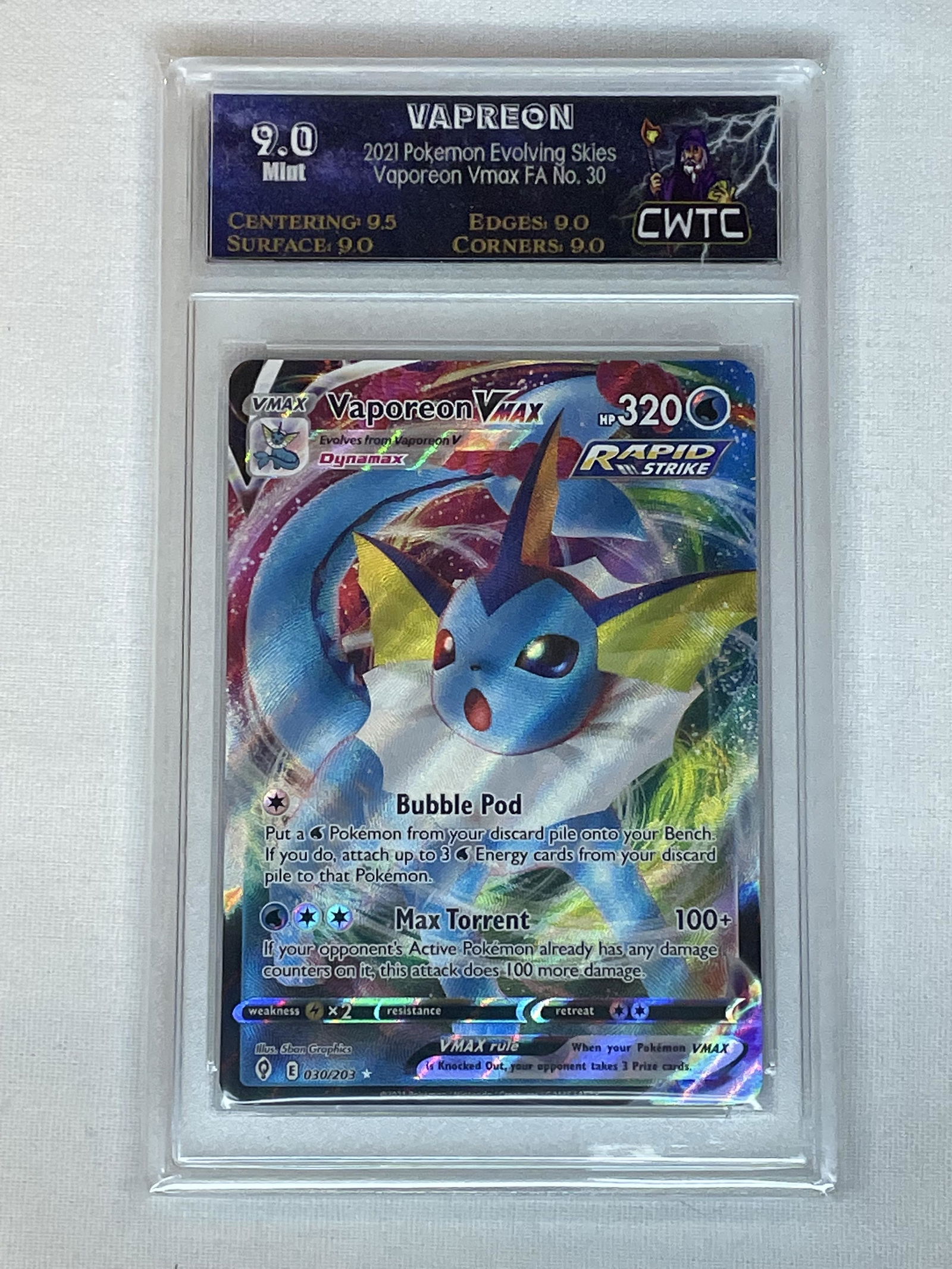 Vaporeon Vmax Sub Gradd CWTC 9.0 (misprint) (1 of 1)