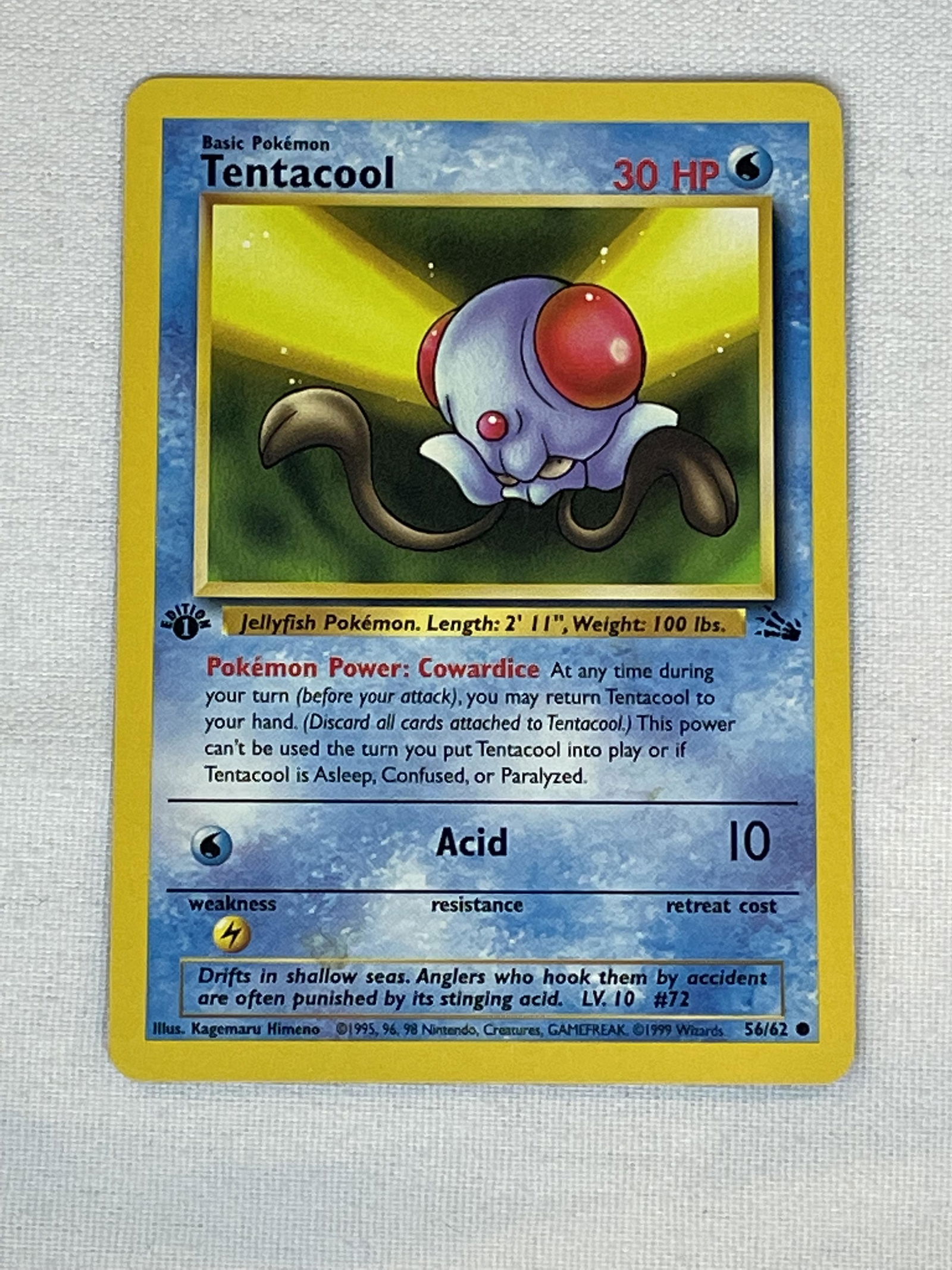 Fossil 1st ed Tentacool Single: Fossil 1st ed Tentacool Single