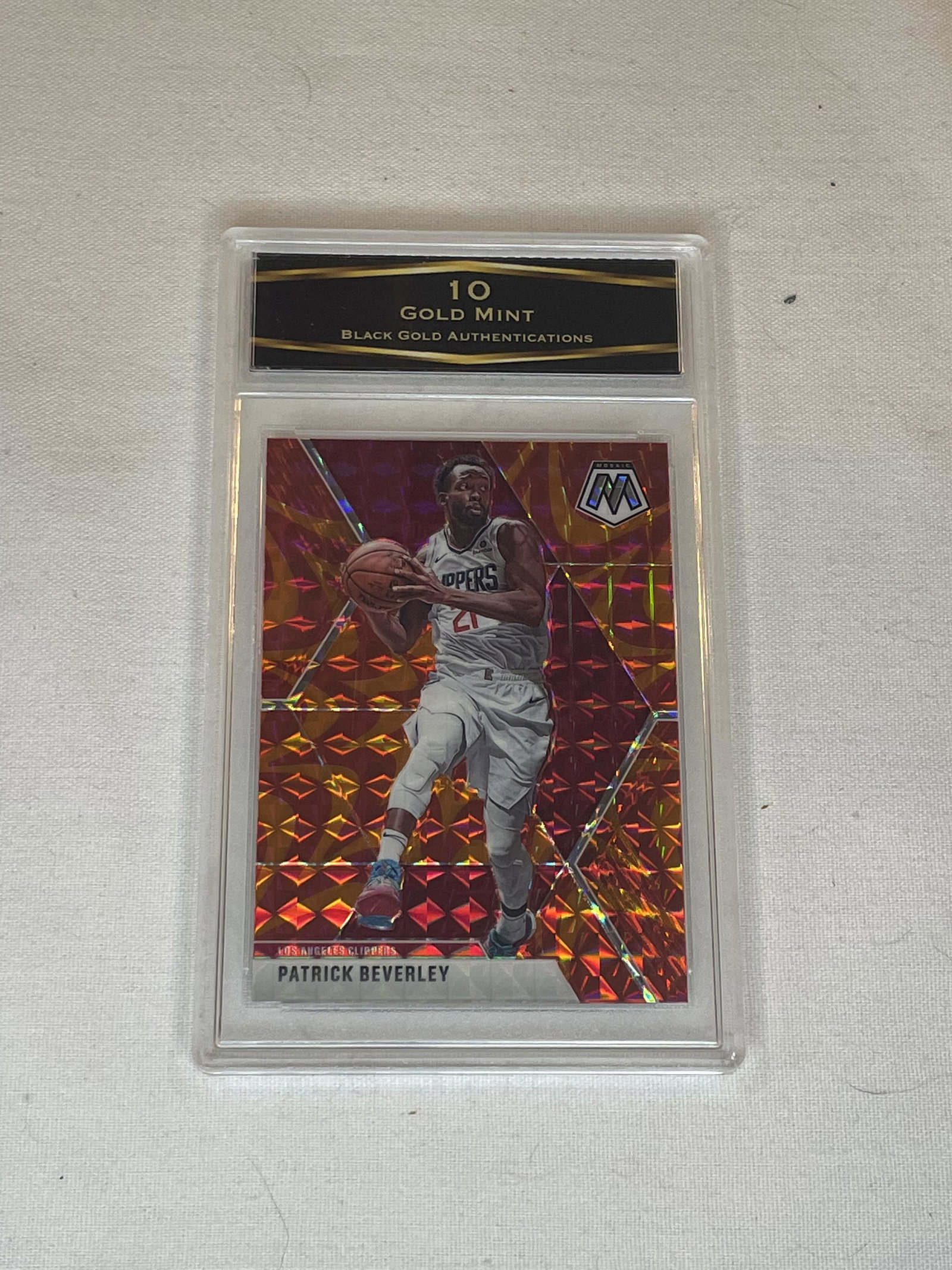 Patrick Beverley Panini Orange Mosaic Prizm BGA 10: Patrick Beverley Panini Orange Mosaic Prizm BGA 10