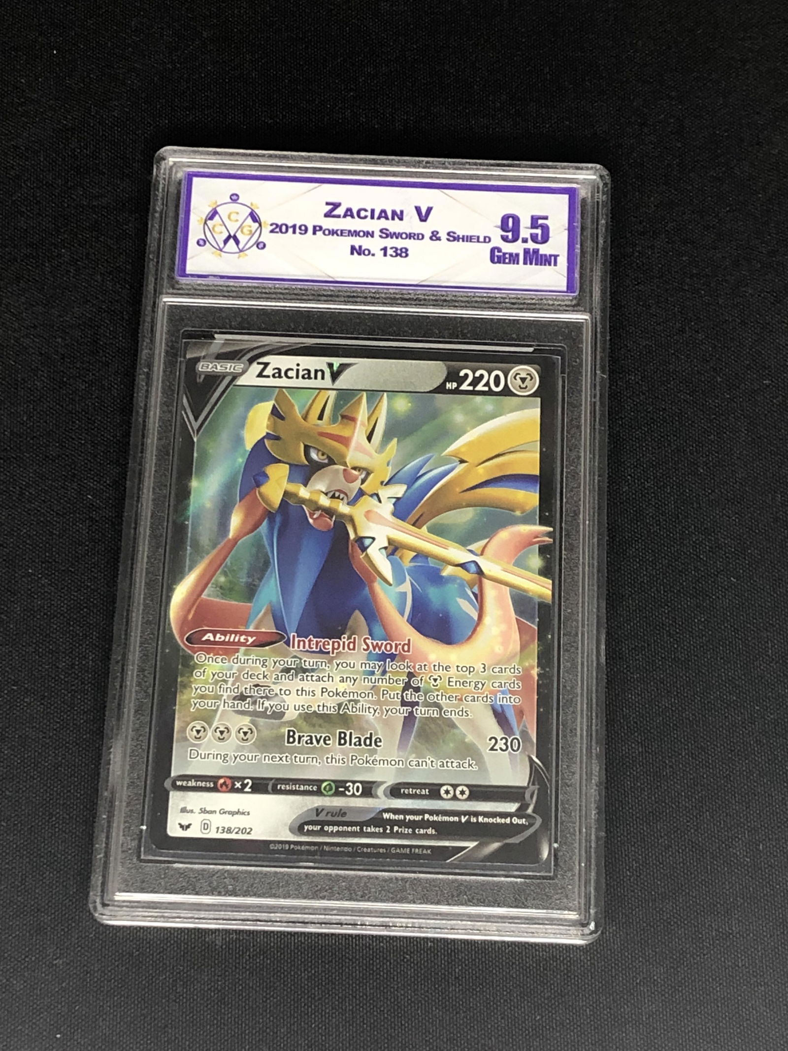 Zacian V CC&G 9.5 Pokemon Card (1 of 1)