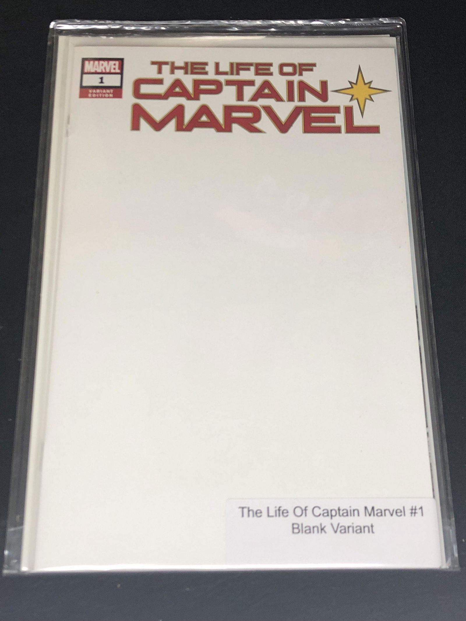 Marvel captian Marvel Blank Variant Cover Issue No. 1 Comic Book (1 of 1)