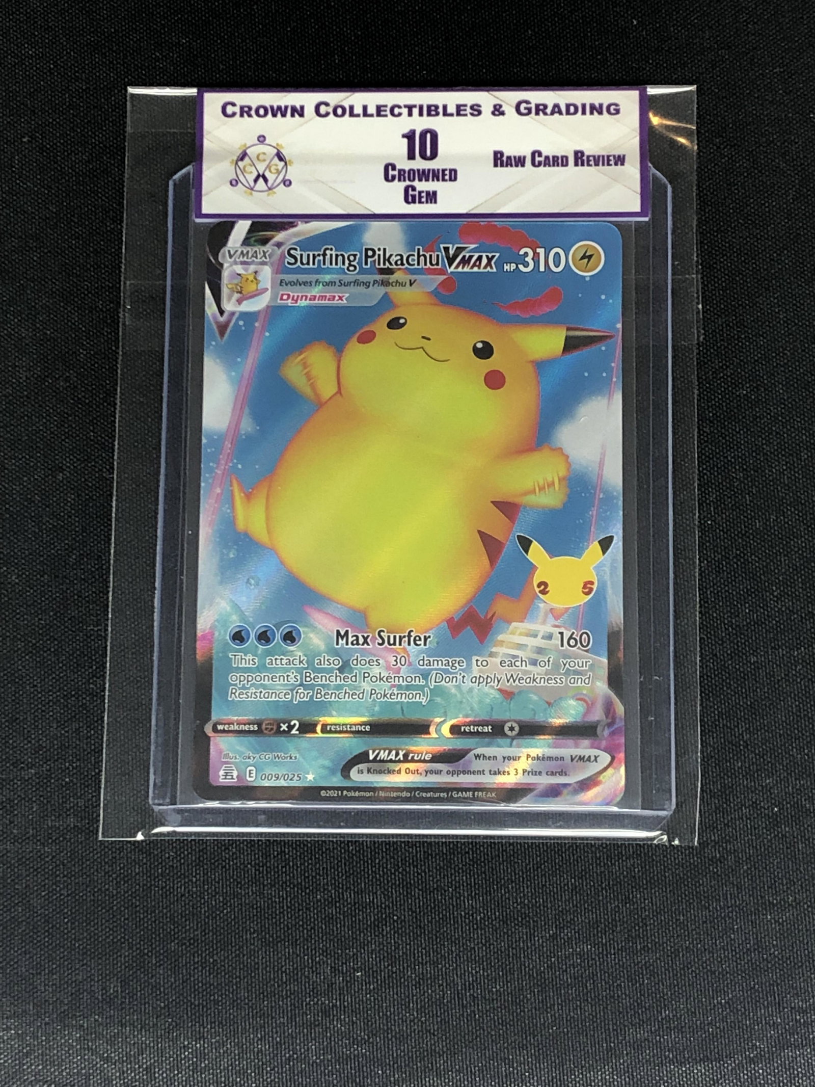 RCR Surfing Pikachu Vmax CC&G 10 Pokemon Card (1 of 1)