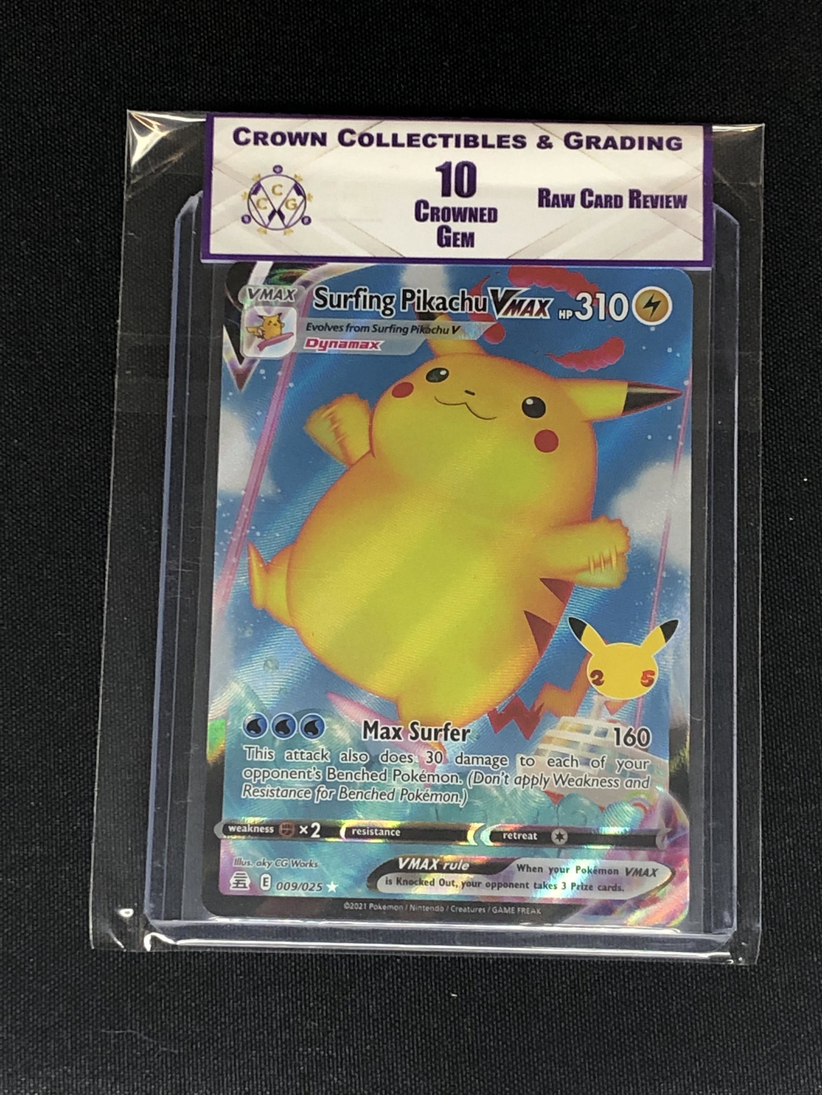 RCR Surfing Pikachu Vmax CC&G 10 Pokemon Card (1 of 1)