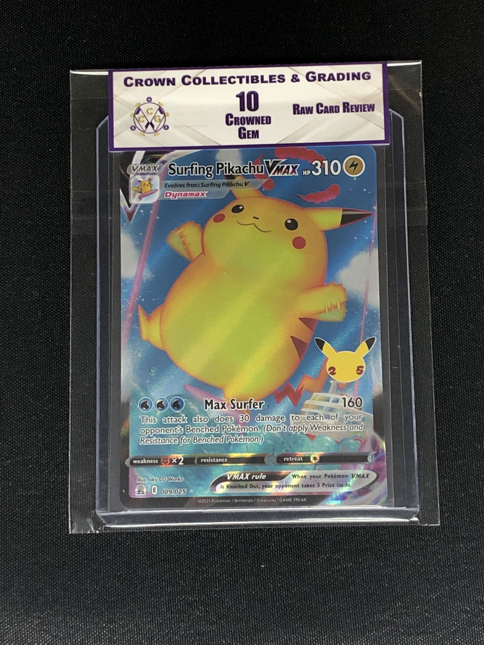 RCR Surfing Pikachu Vmax CC&G 10 Pokemon Card (1 of 1)
