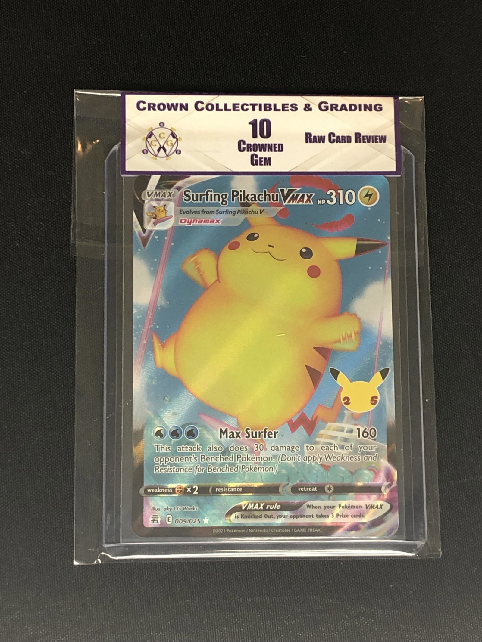 RCR Surfing Pikachu Vmax CC&G 10 Pokemon Card: RCR Surfing Pikachu Vmax CC&G 10 Pokemon Card