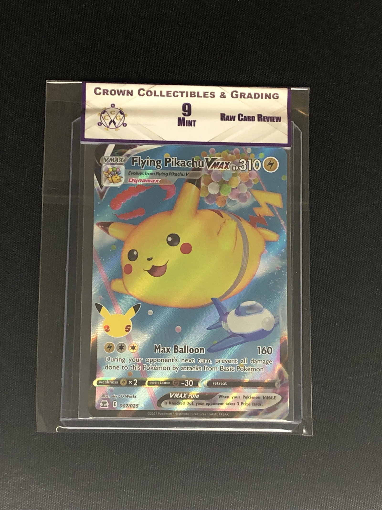 RCR Flying Pikachu Vmax CC&G 9 Pokemon Card: RCR Flying Pikachu Vmax CC&G 9 Pokemon Card