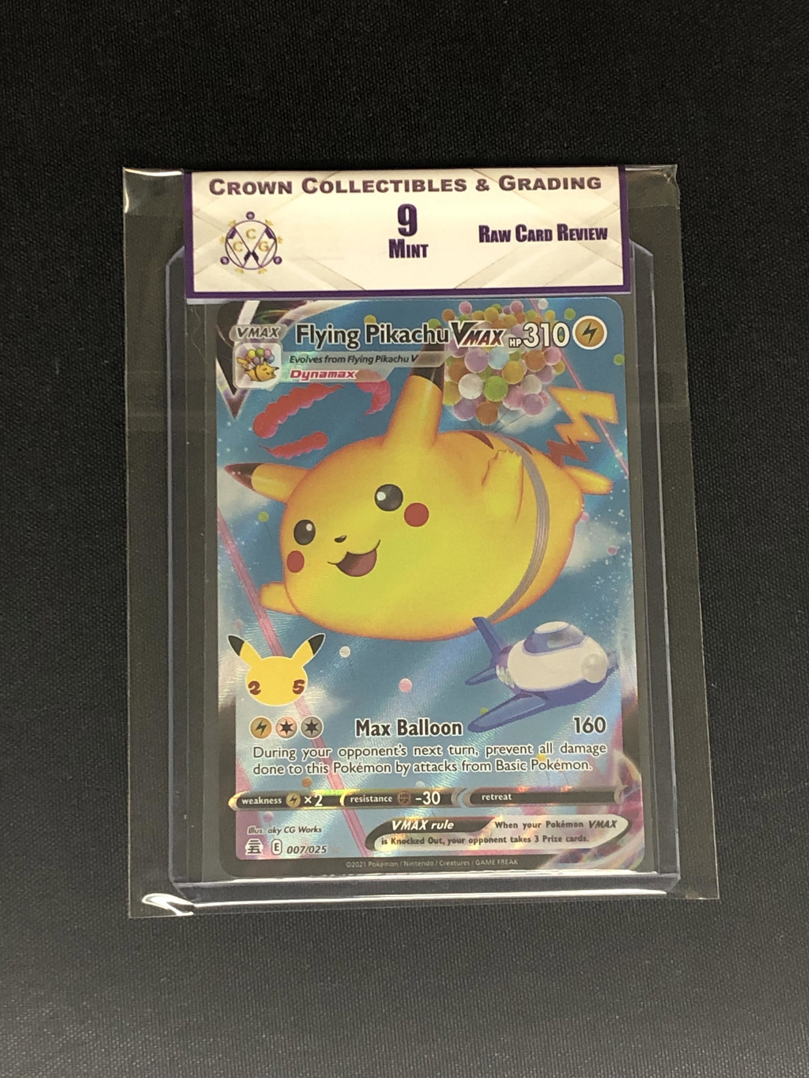 RCR Flying Pikachu Vmax CC&G 9 Pokemon Card: RCR Flying Pikachu Vmax CC&G 9 Pokemon Card