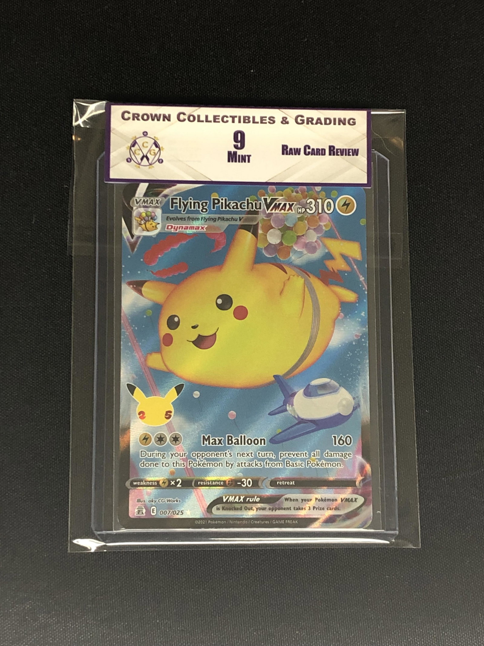 RCR Flying Pikachu Vmax CC&G 9 Pokemon Card: RCR Flying Pikachu Vmax CC&G 9 Pokemon Card