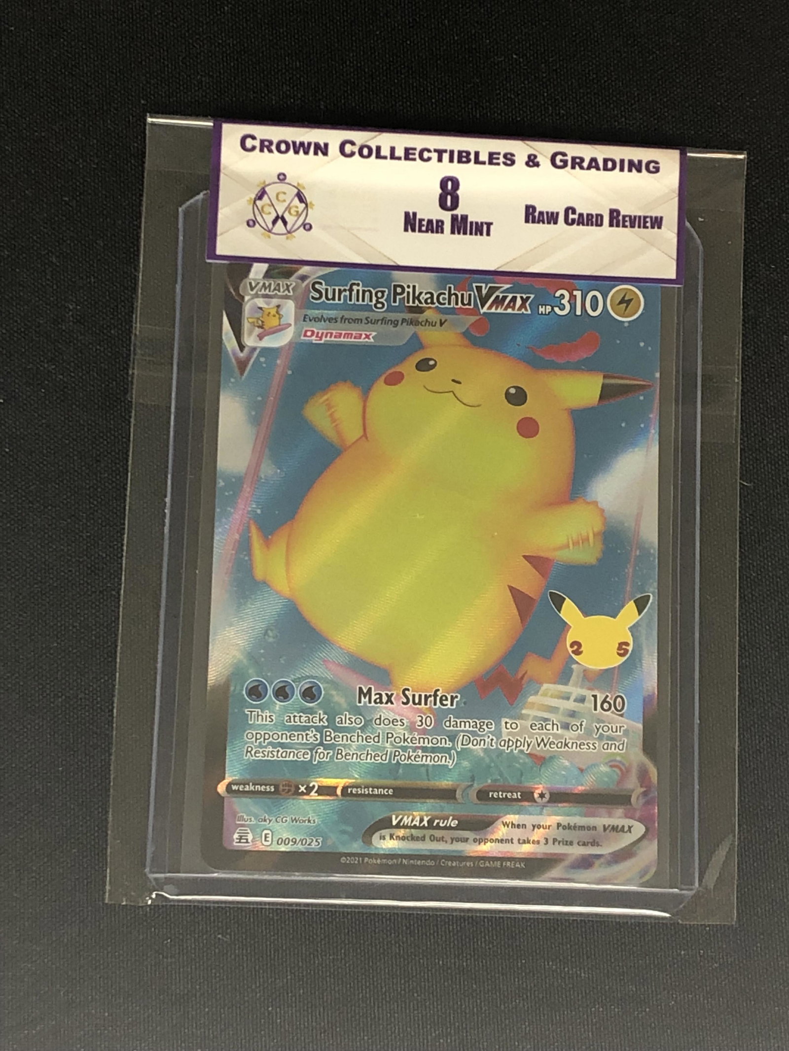 RCR Surfing Pikachu Vmax CC&G 8 Pokemon Card: RCR Surfing Pikachu Vmax CC&G 8 Pokemon Card