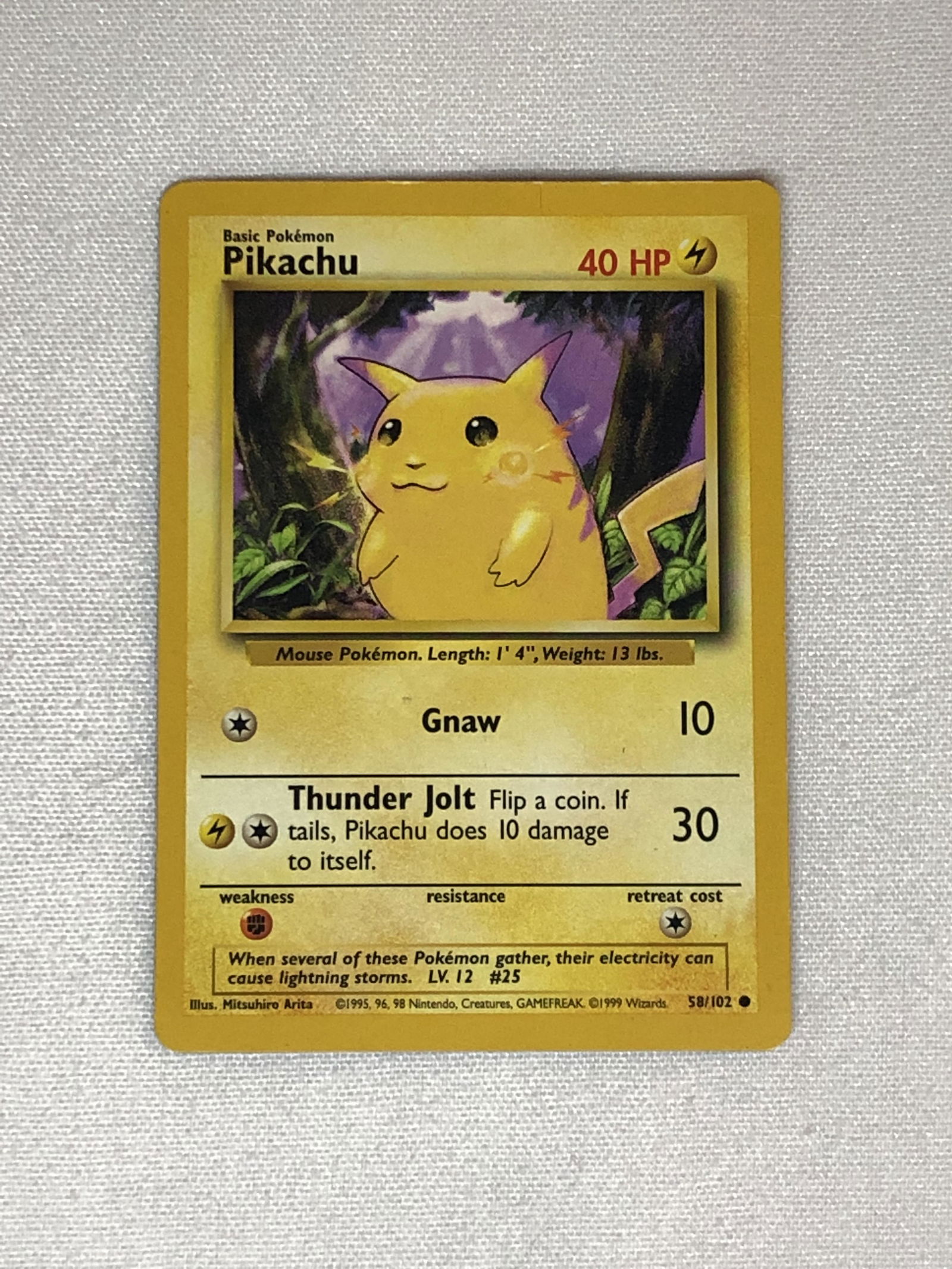 Pikachu Pokemon Card Single- in moderately played condion (1 of 1)