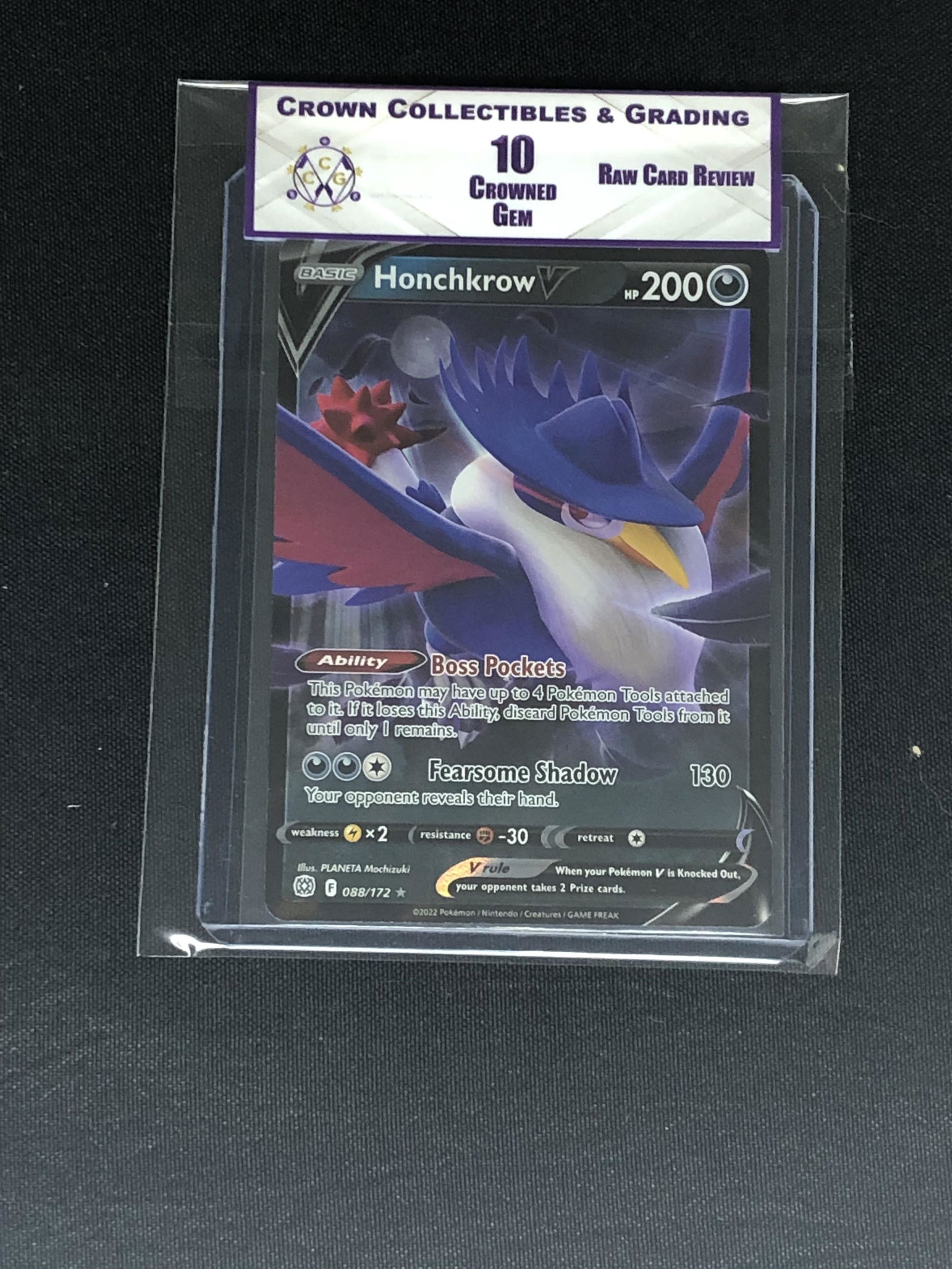 RCR Honchkrow V CC&G 10 Pokemon Card (1 of 1)
