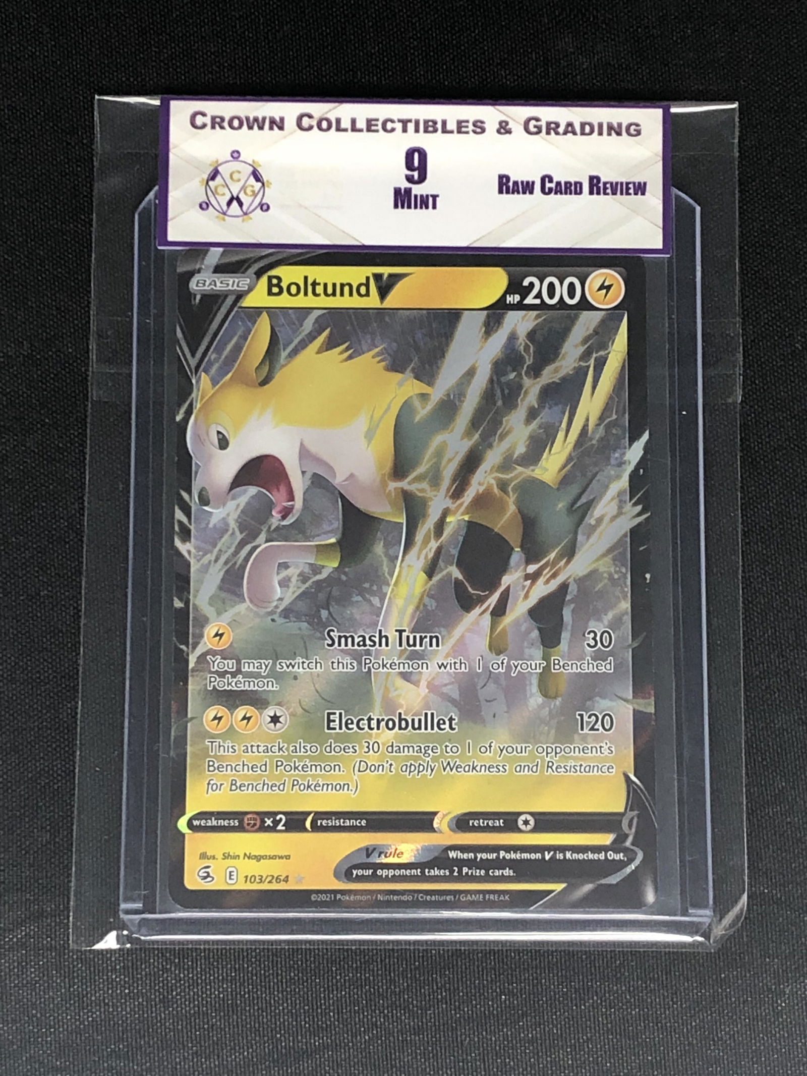 RCR Boltund V CC&G 9 Pokemon Card (1 of 1)