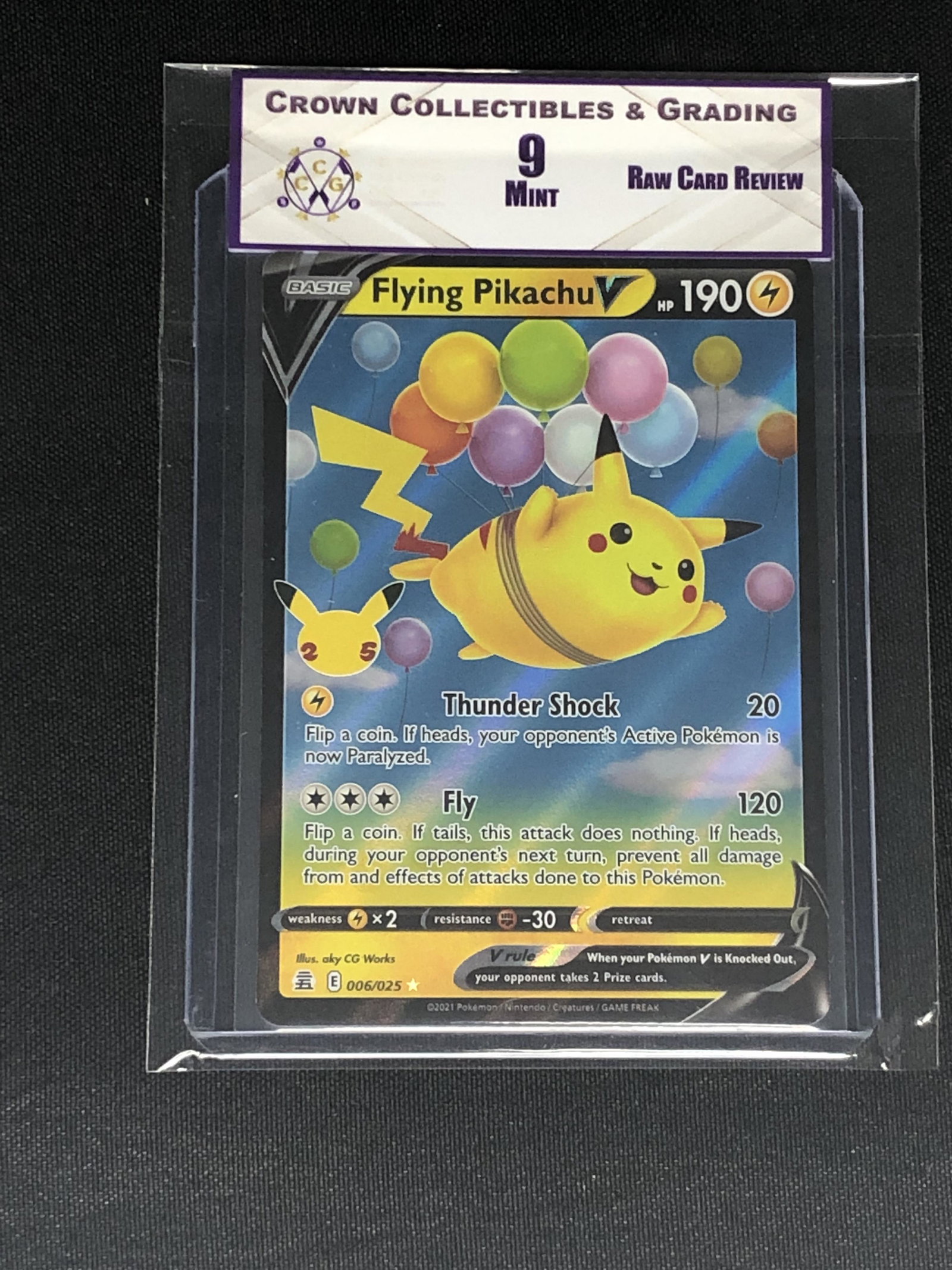 RCR Flying Pikachu V CC&G 9 Pokemon Card (1 of 1)