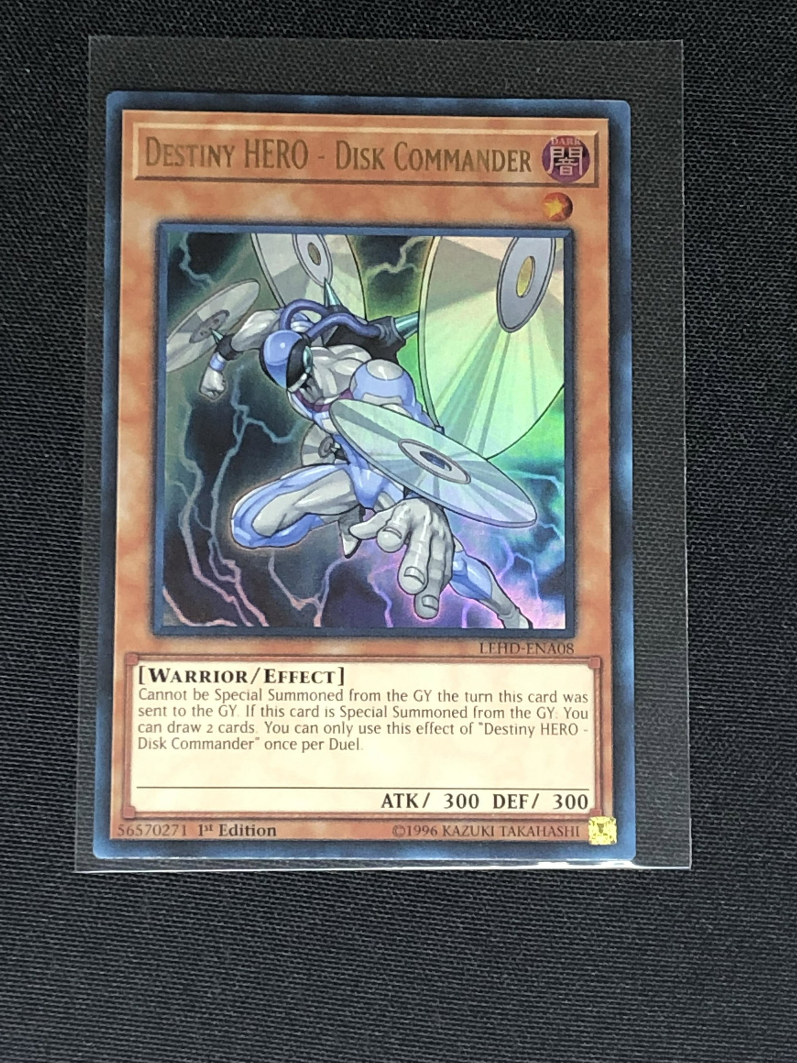 Destiny HERO- Disk Commander Yu-Gi-Oh! Card Single- in moderately played condition: Destiny HERO- Disk Commander Yu-Gi-Oh! Card Single- in moderately played condition
