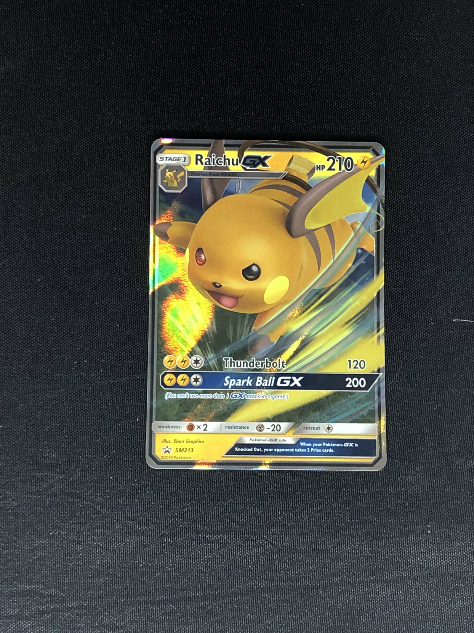 Raichu GX single- in moderately played condition: Raichu GX single- in moderately played condition
