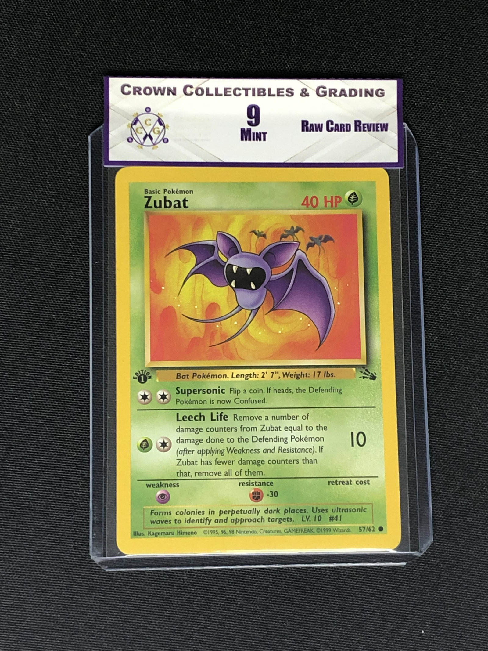 RCR 1st Ed Fossil Set Zubat CC&G 9: RCR 1st Ed Fossil Set Zubat CC&G 9