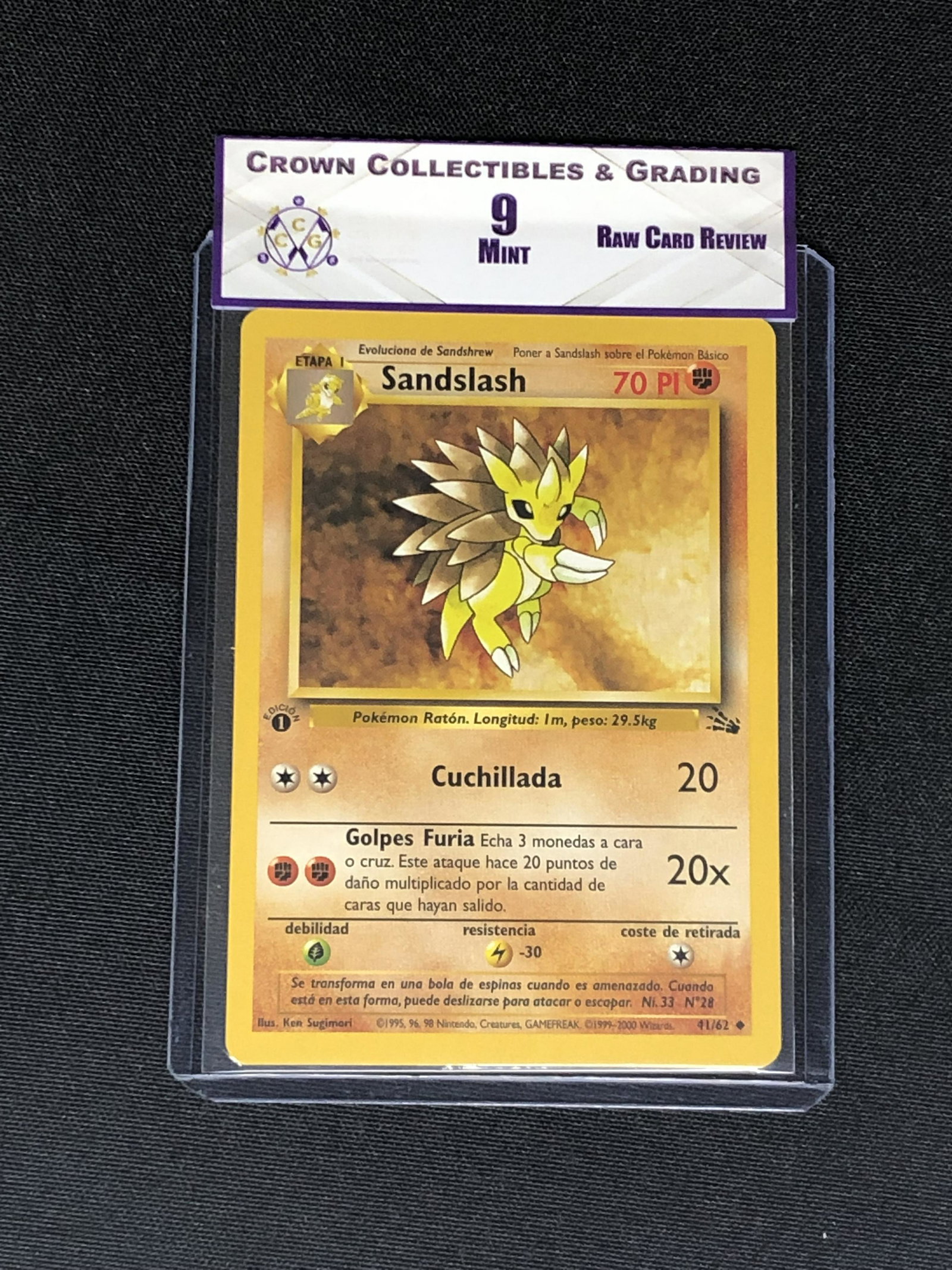 RCR 1st Ed Fossil Set Spanish Sandslash CC&G 9: RCR 1st Ed Fossil Set Spanish Sandslash CC&G 9