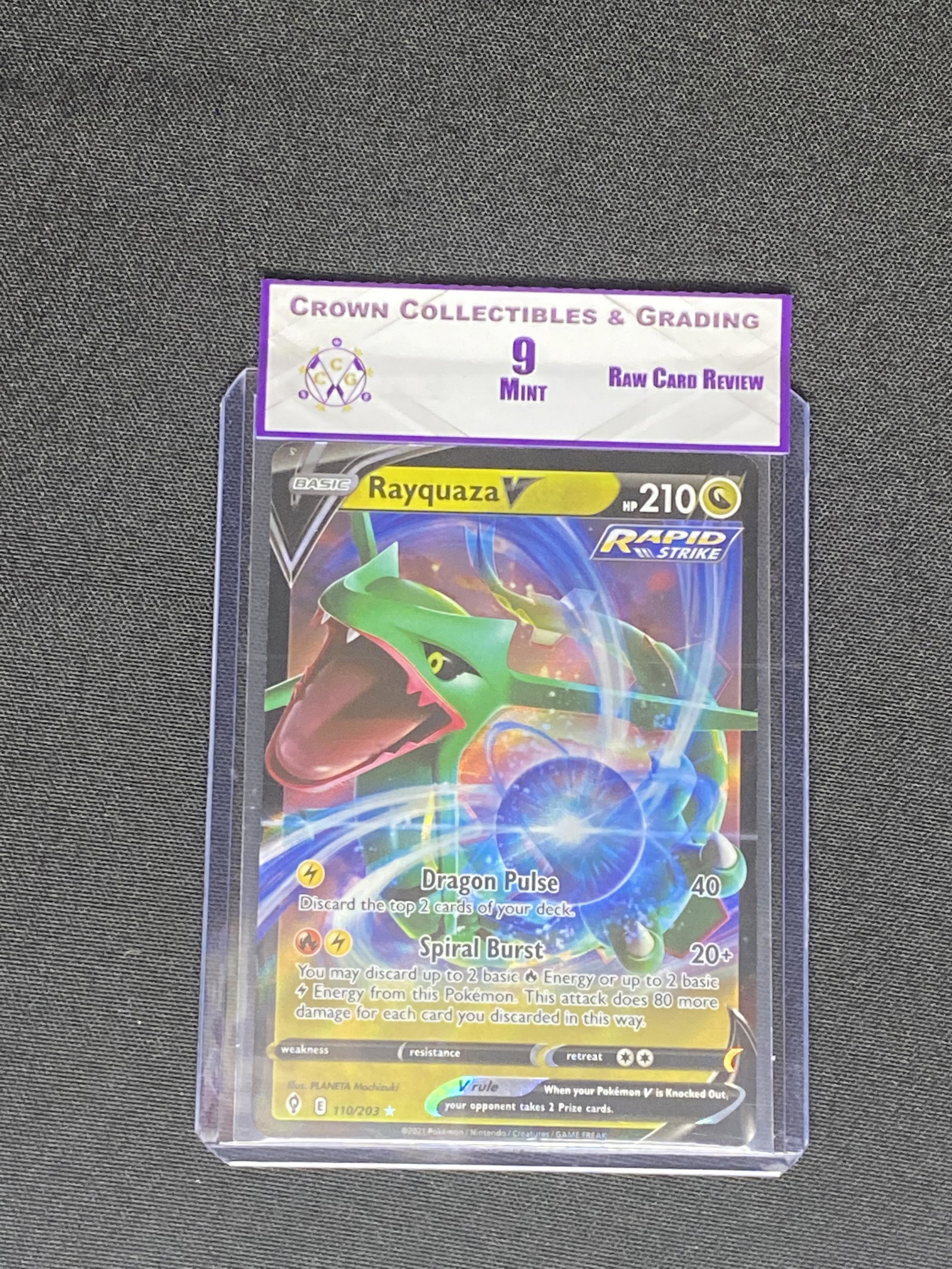 RCR Rayquaza V CC&G 9 Pokemon Card (1 of 1)