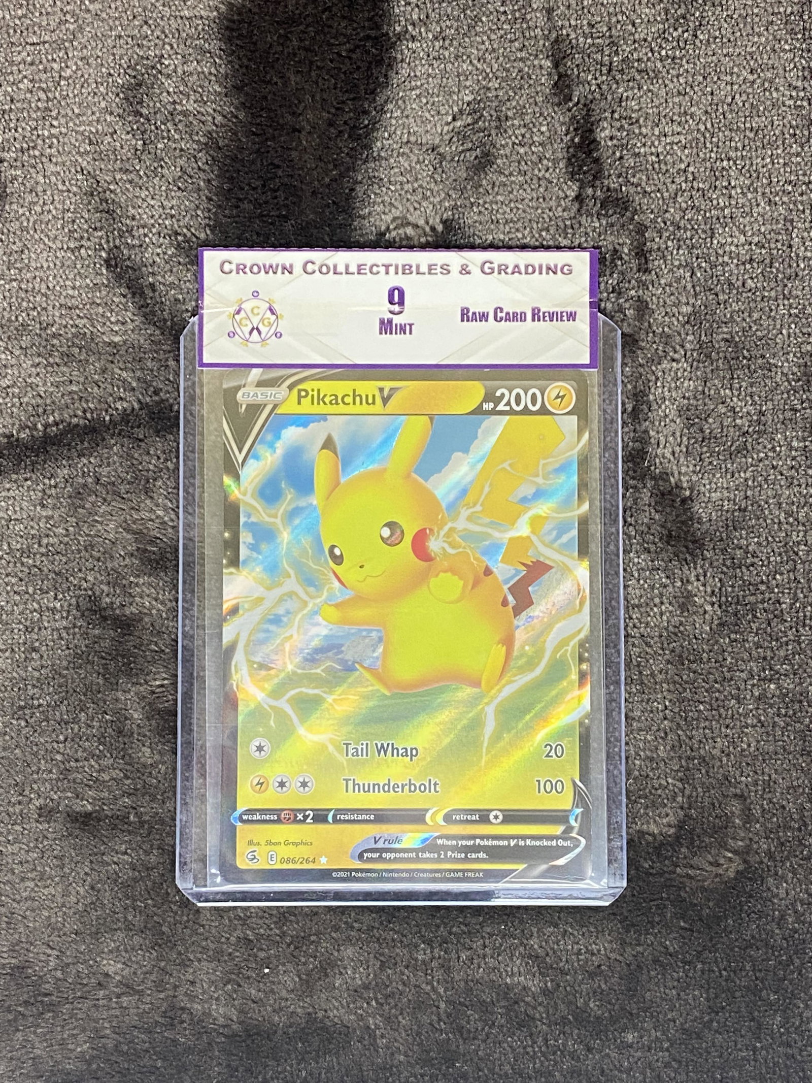 RCR Pikachu V CC&G 9 Pokemon Card (1 of 1)