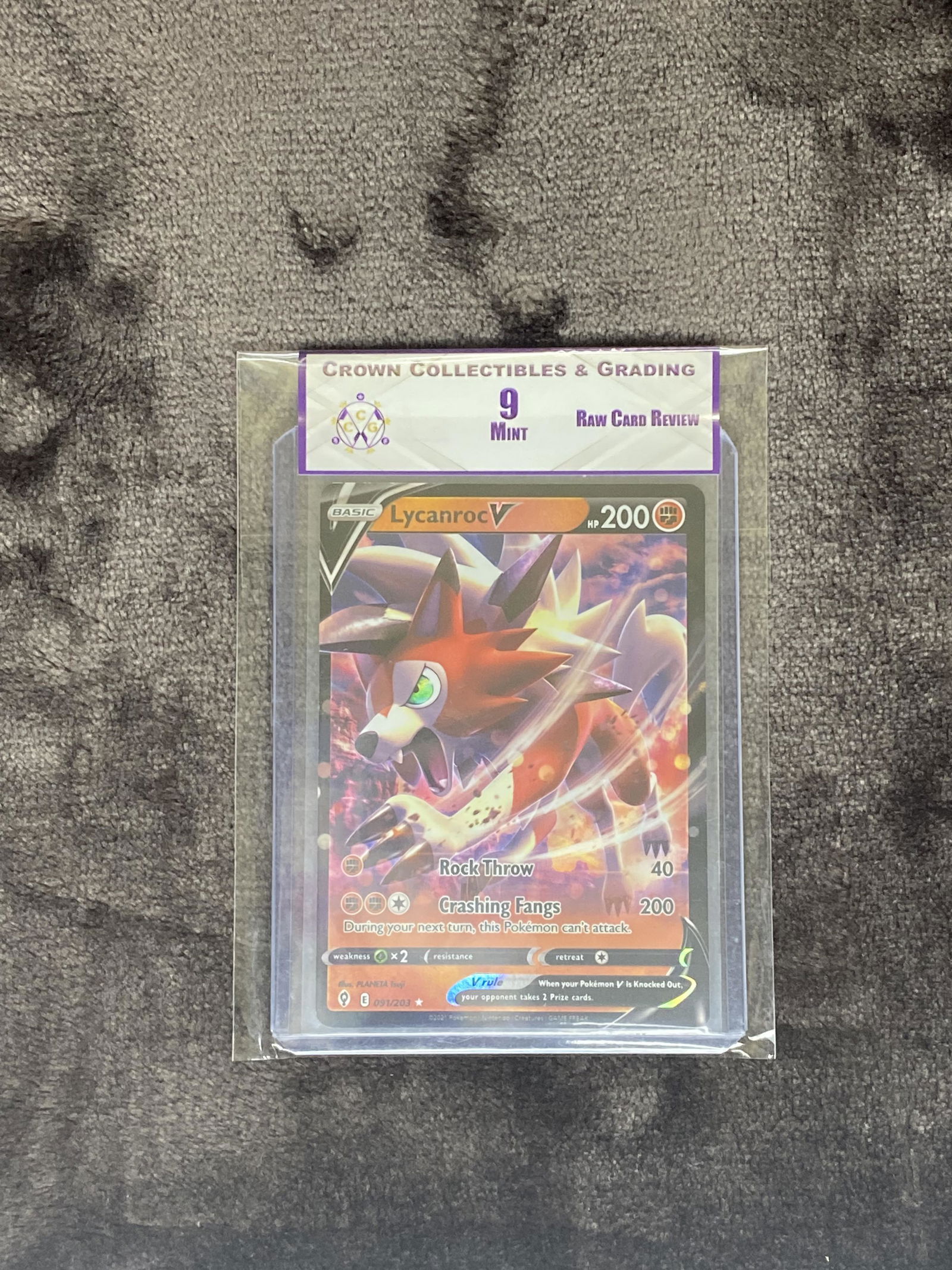 RCR Lycanroc V CC&G 9 Pokemon Card (1 of 1)
