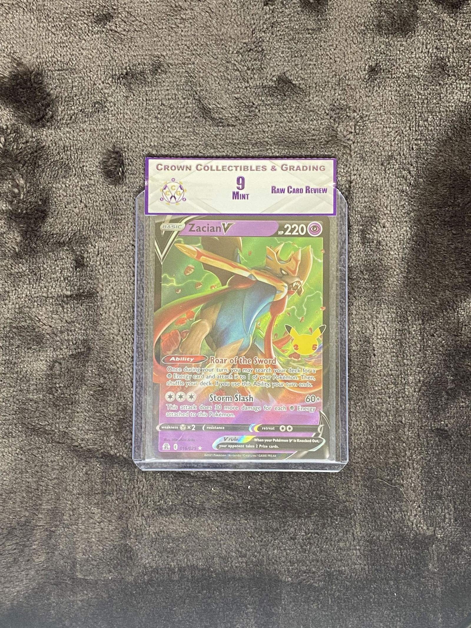 RCR Zacian V CC&G 9 Pokemon Card (1 of 1)
