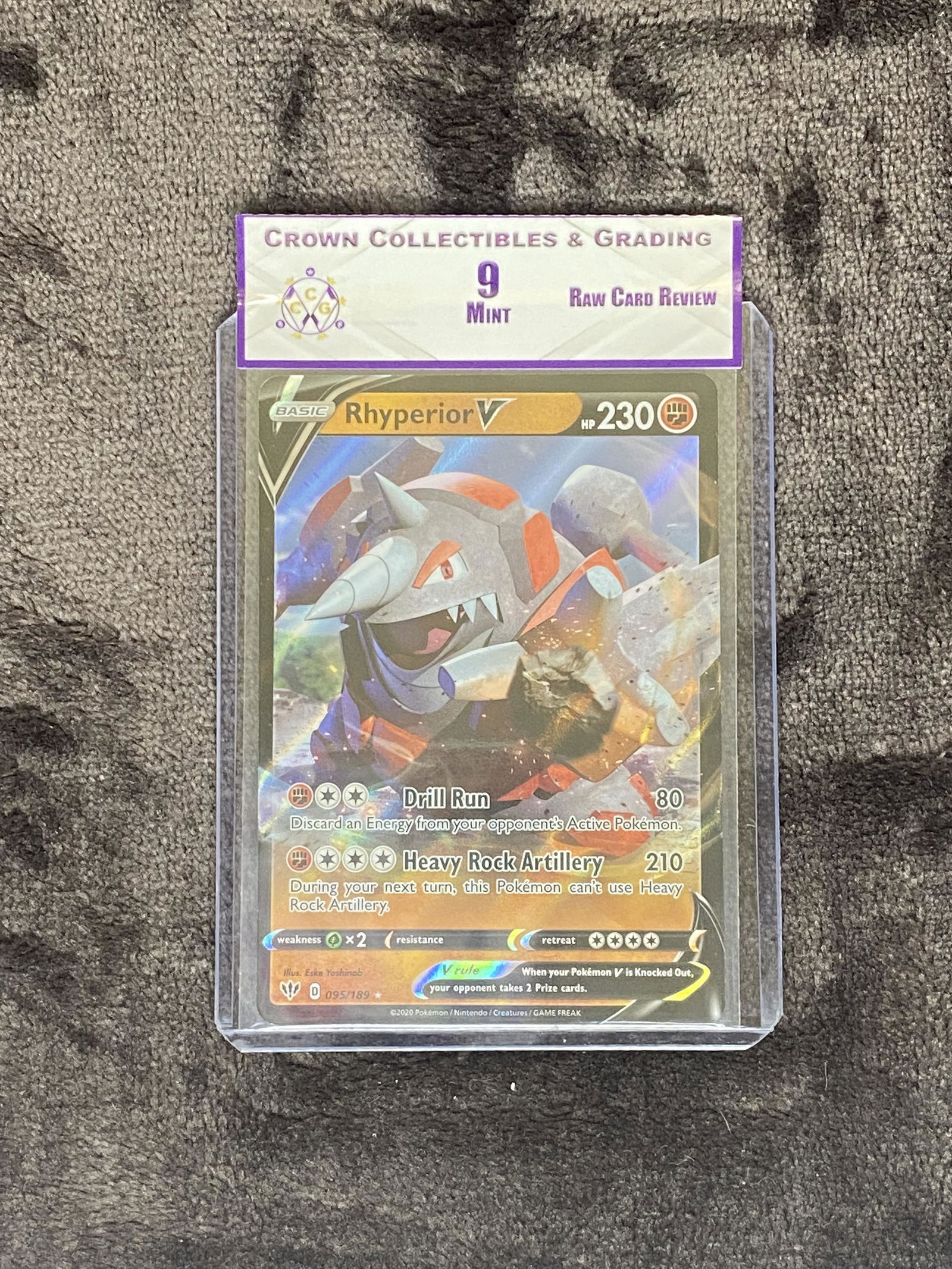 RCR Rhyperior V CC&G 9 Pokemon Card (1 of 1)