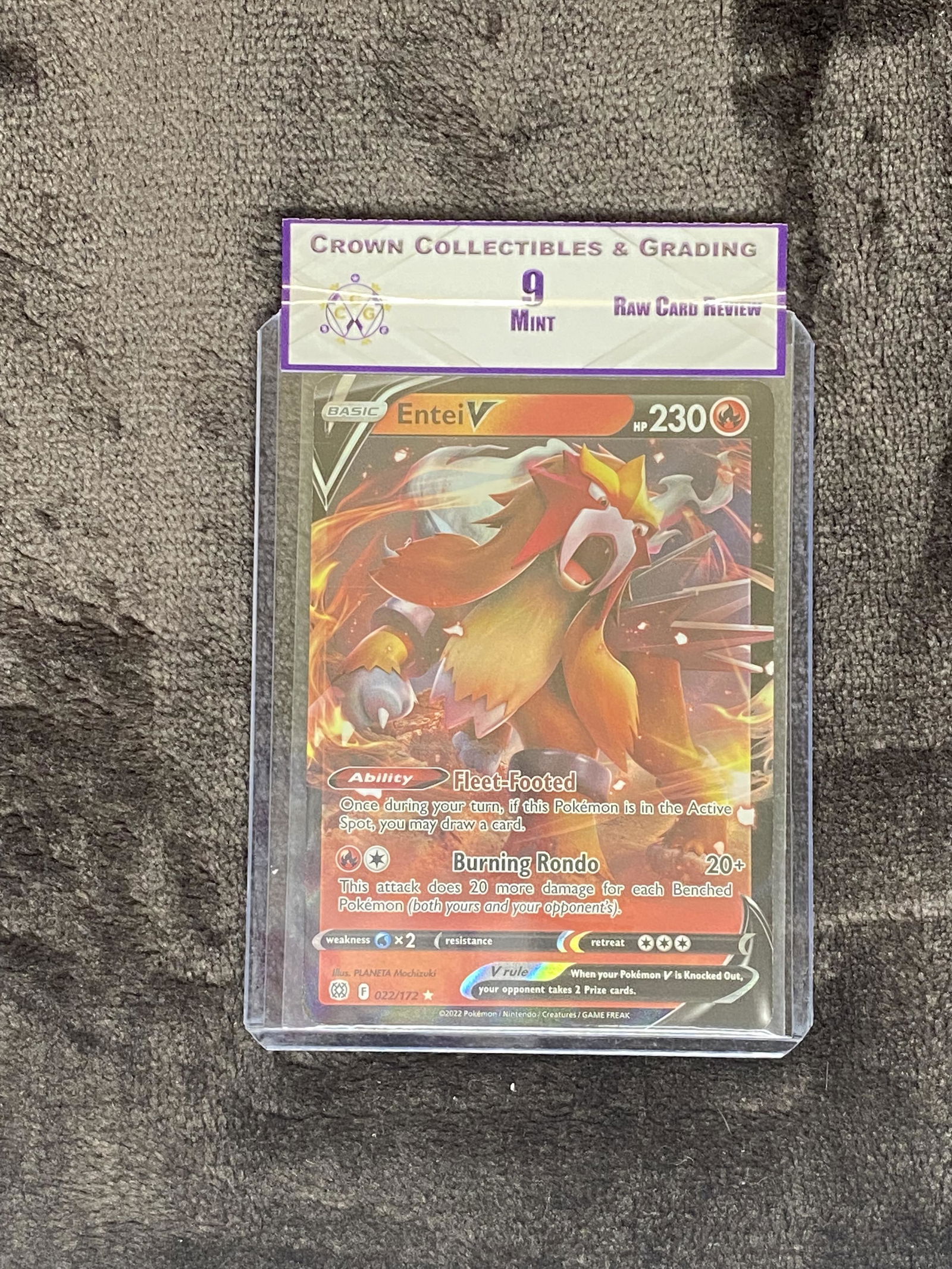 RCR Entei V CC&G 9 Pokemon Card (1 of 1)