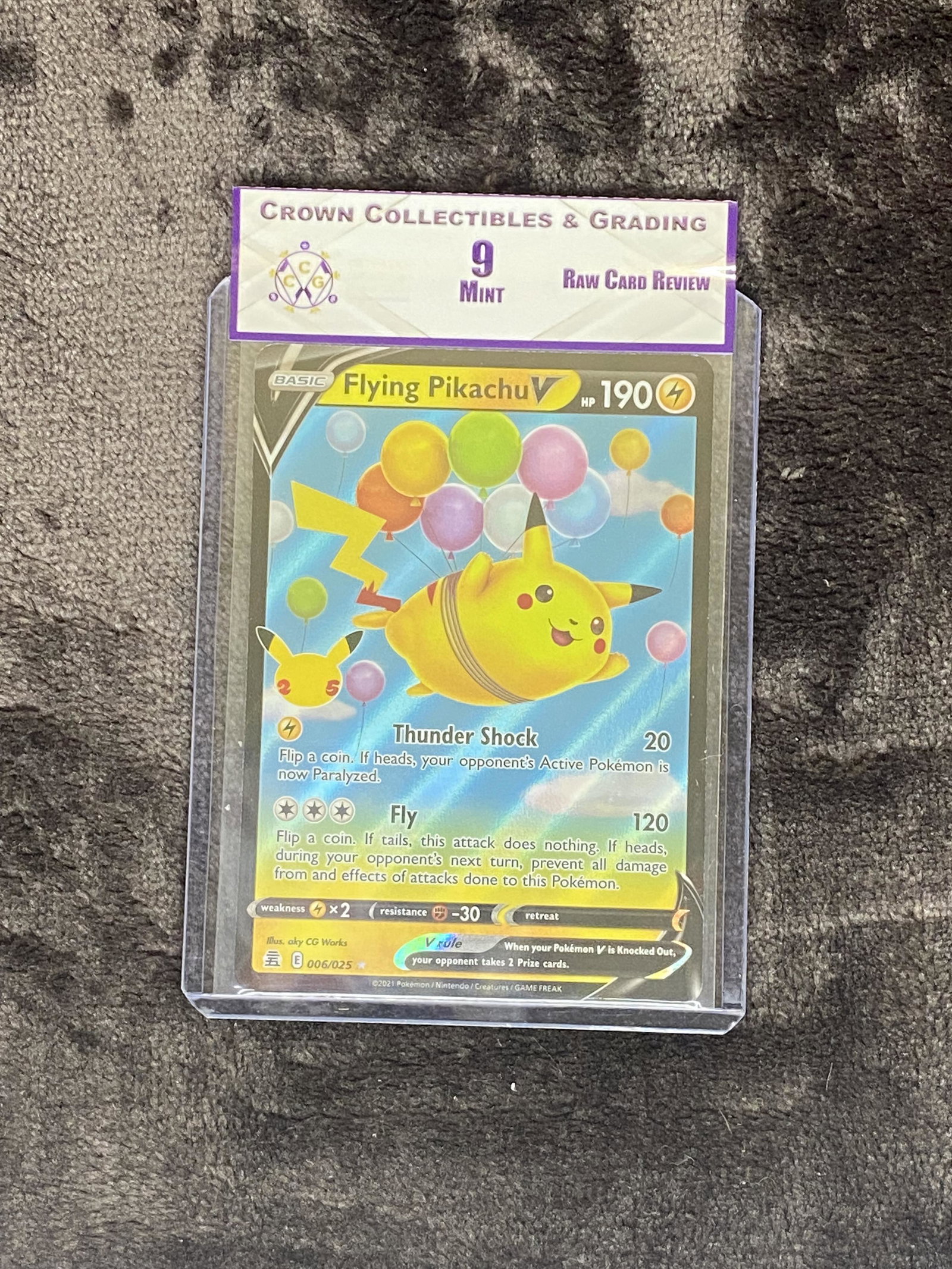 RCR Flying Pikachu V CC&G 9 Pokemon Card (1 of 1)