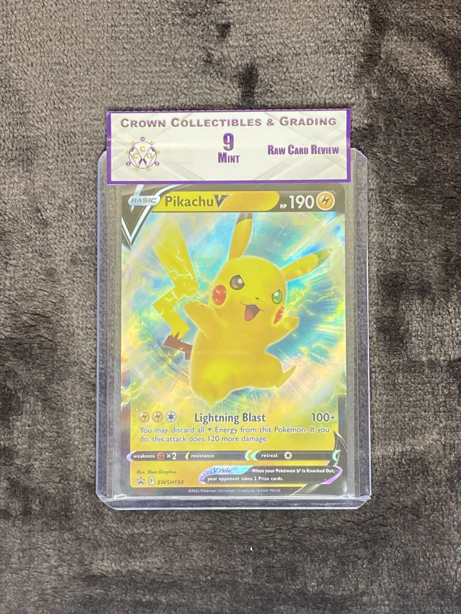 RCR Pikachu V CC&G 9 Pokemon Card (1 of 1)