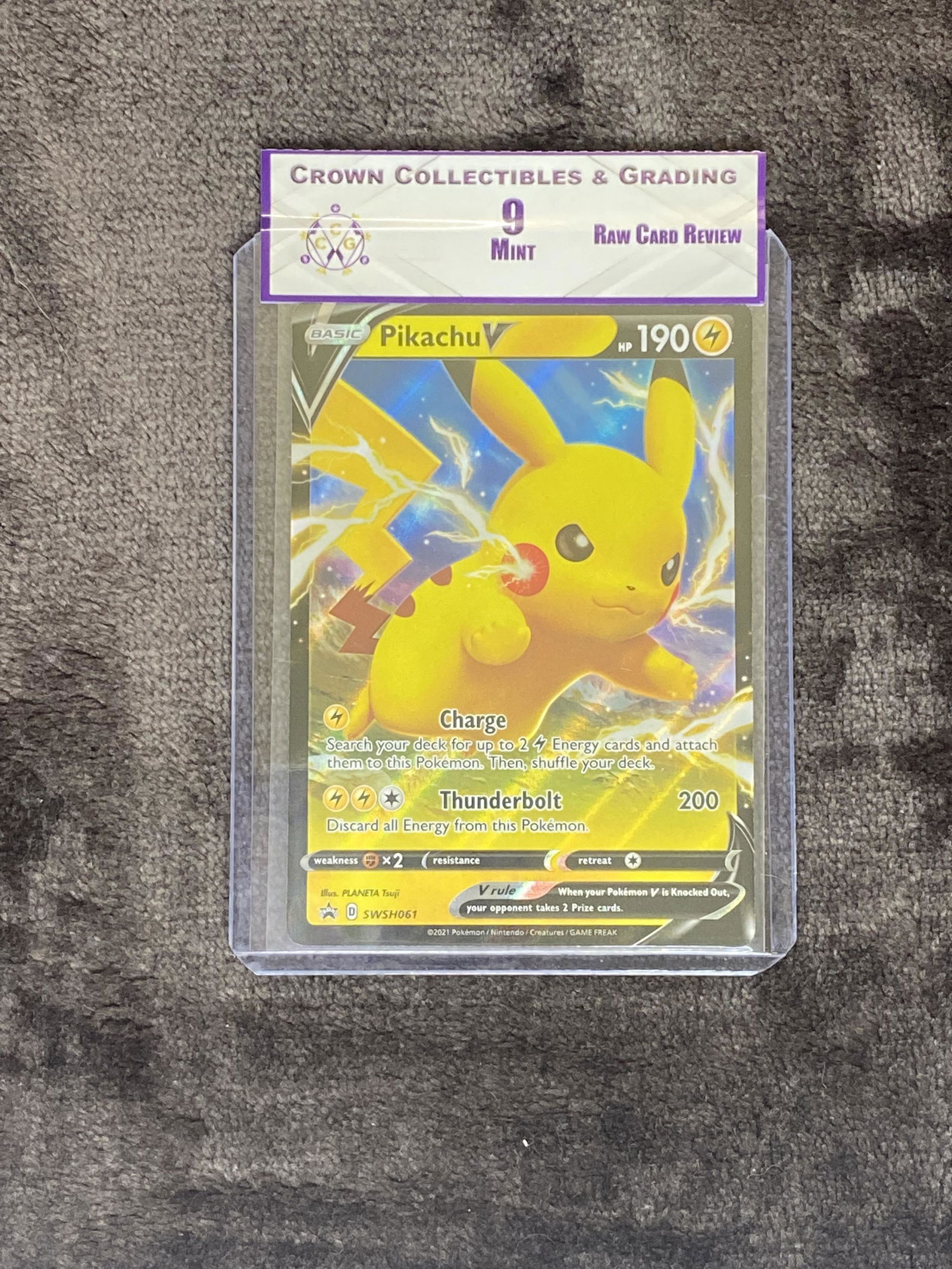 RCR Pikachu V CC&G 9 Pokemon Card (1 of 1)